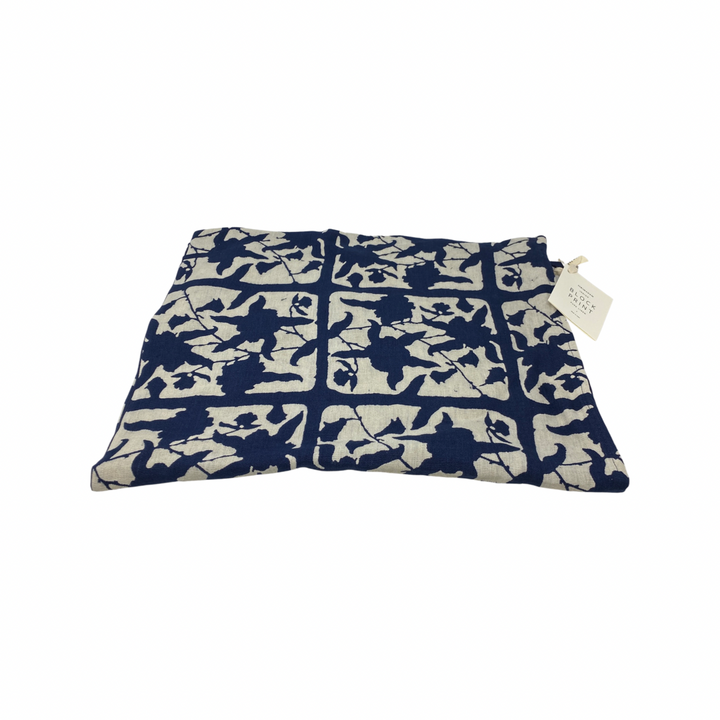 Sir and Madam Pure Linen Floral Block Print Pillowcase-Detail-1