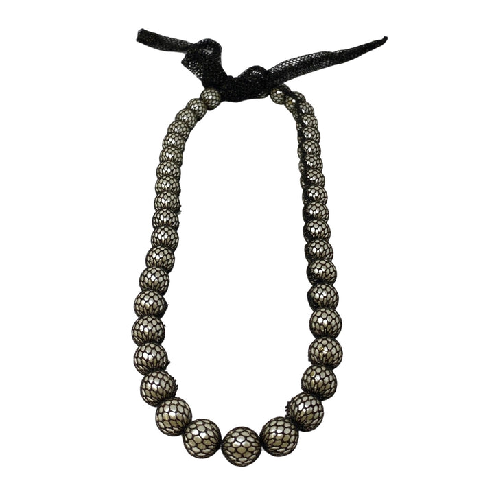 Net Wrapped Faux Pearl Necklace