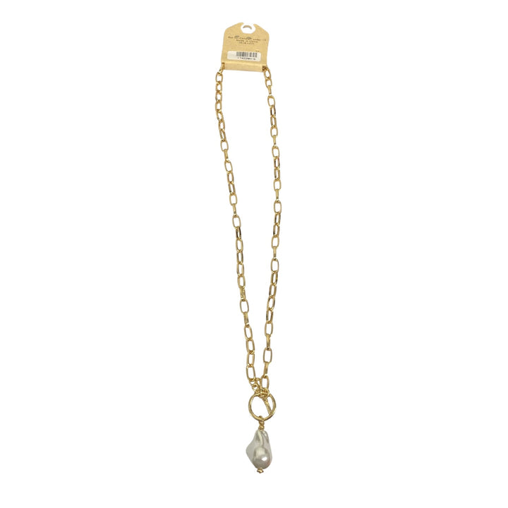 Crystal Avenue Chain And Pearl Pendant Necklace
