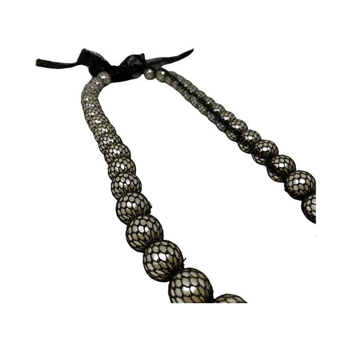 Net Wrapped Faux Pearl Necklace