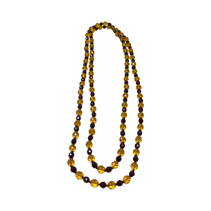 Double Wrap Faceted Bead Necklace