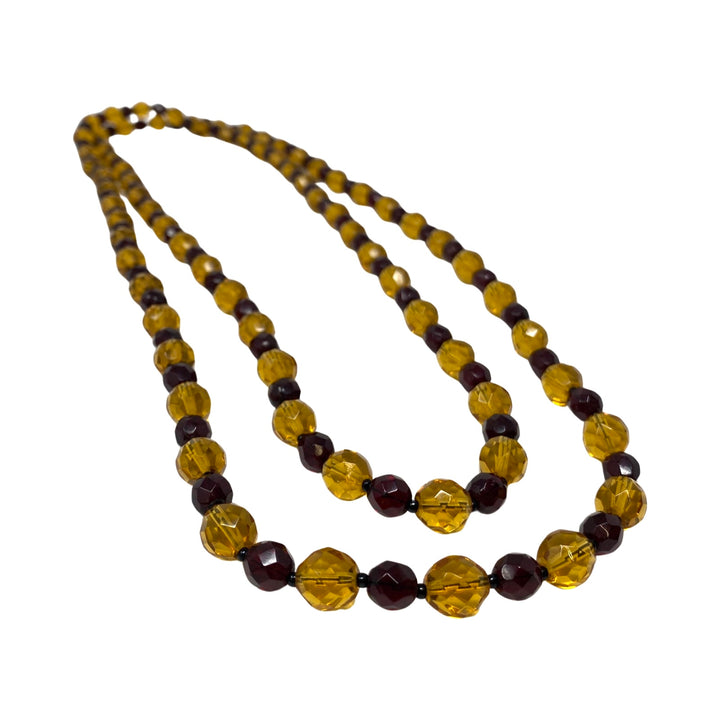 Double Wrap Faceted Bead Necklace