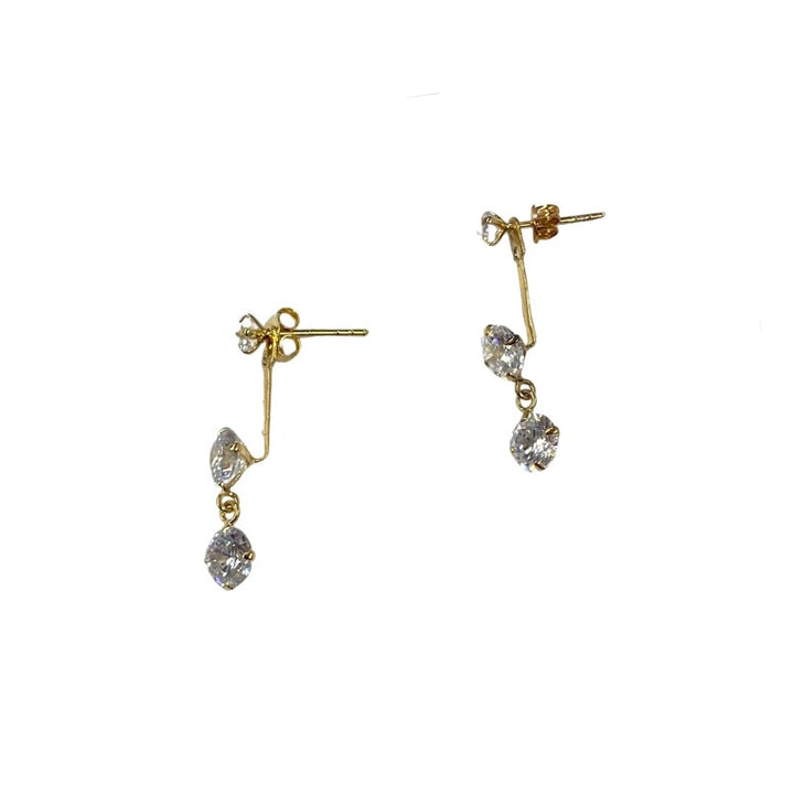 Rhinestone Drop Dangle Earrings-Side