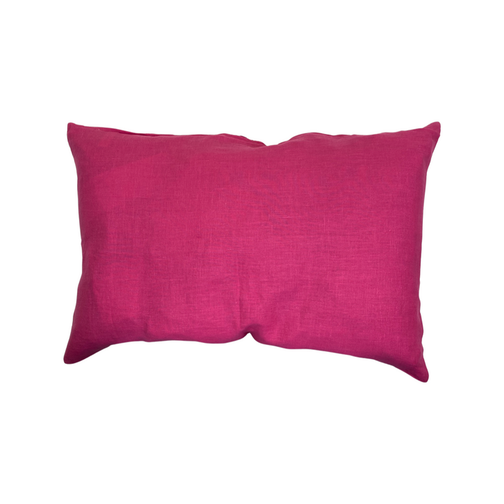 Sir and Madam Pure Linen Floral Block Print Pillowcase-Back2