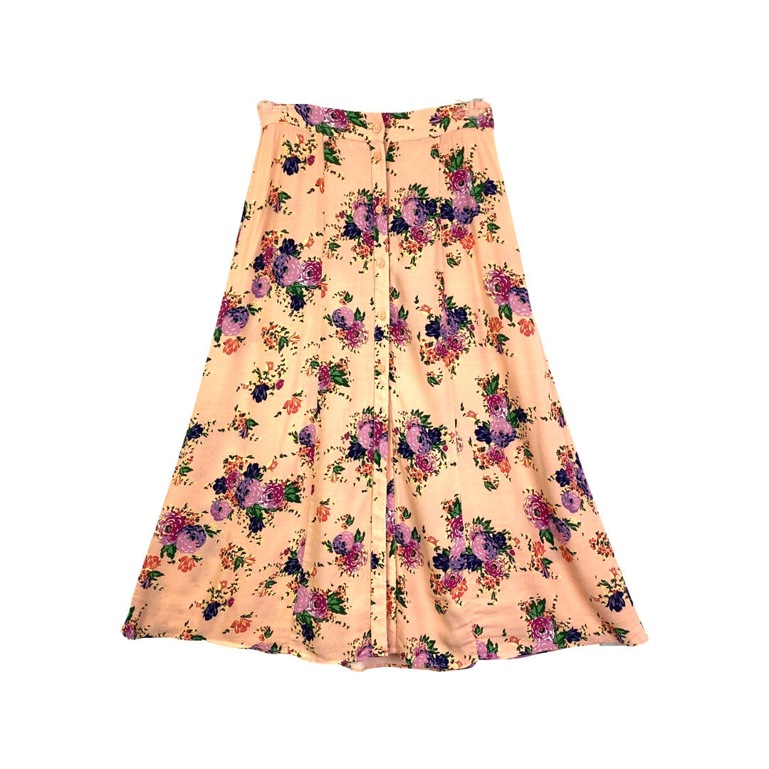 Floral button front midi skirt best sale