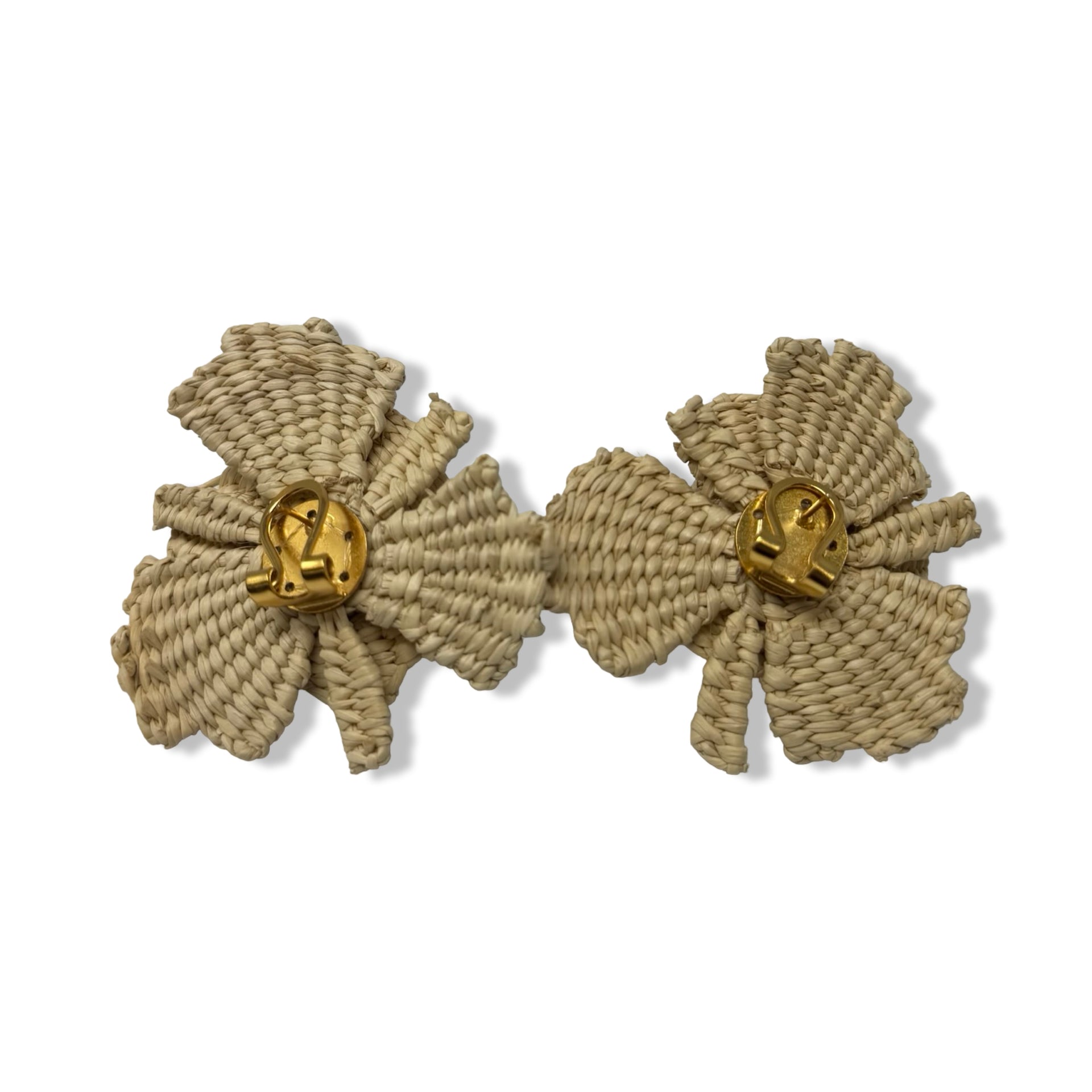 Johanna Ortiz Raffia Woven Floral Earrings