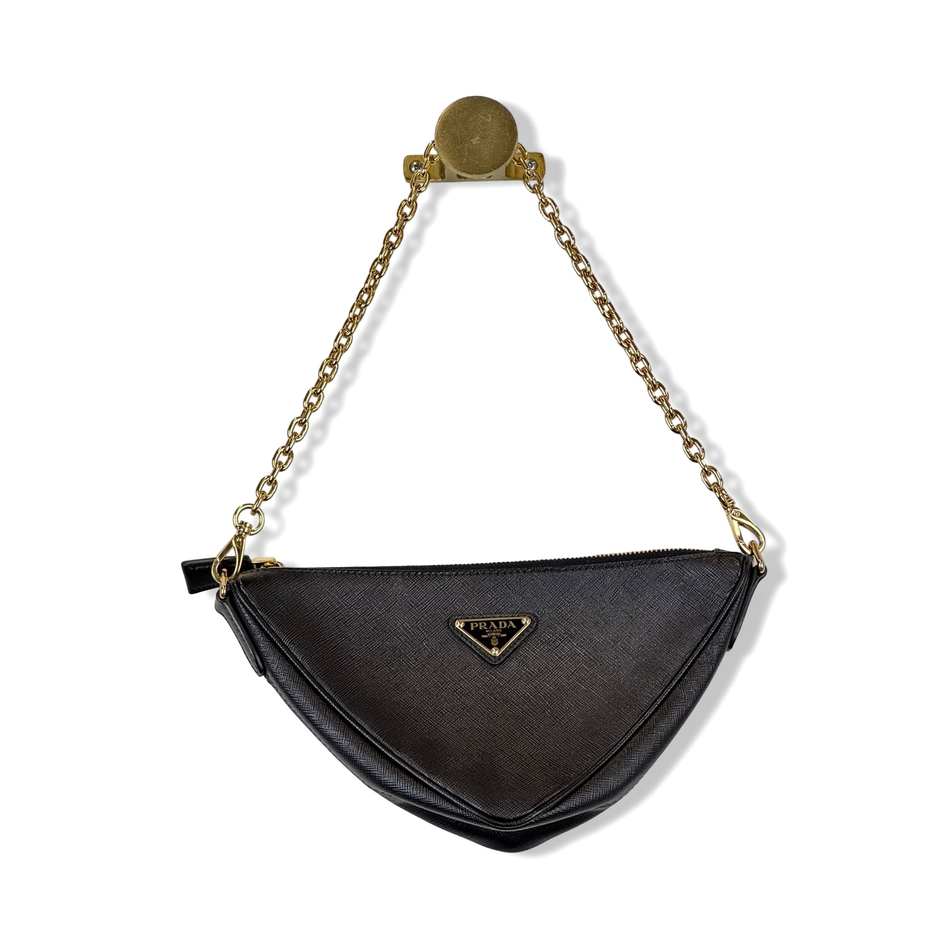 Prada Saffiano Triangle Mini Bag