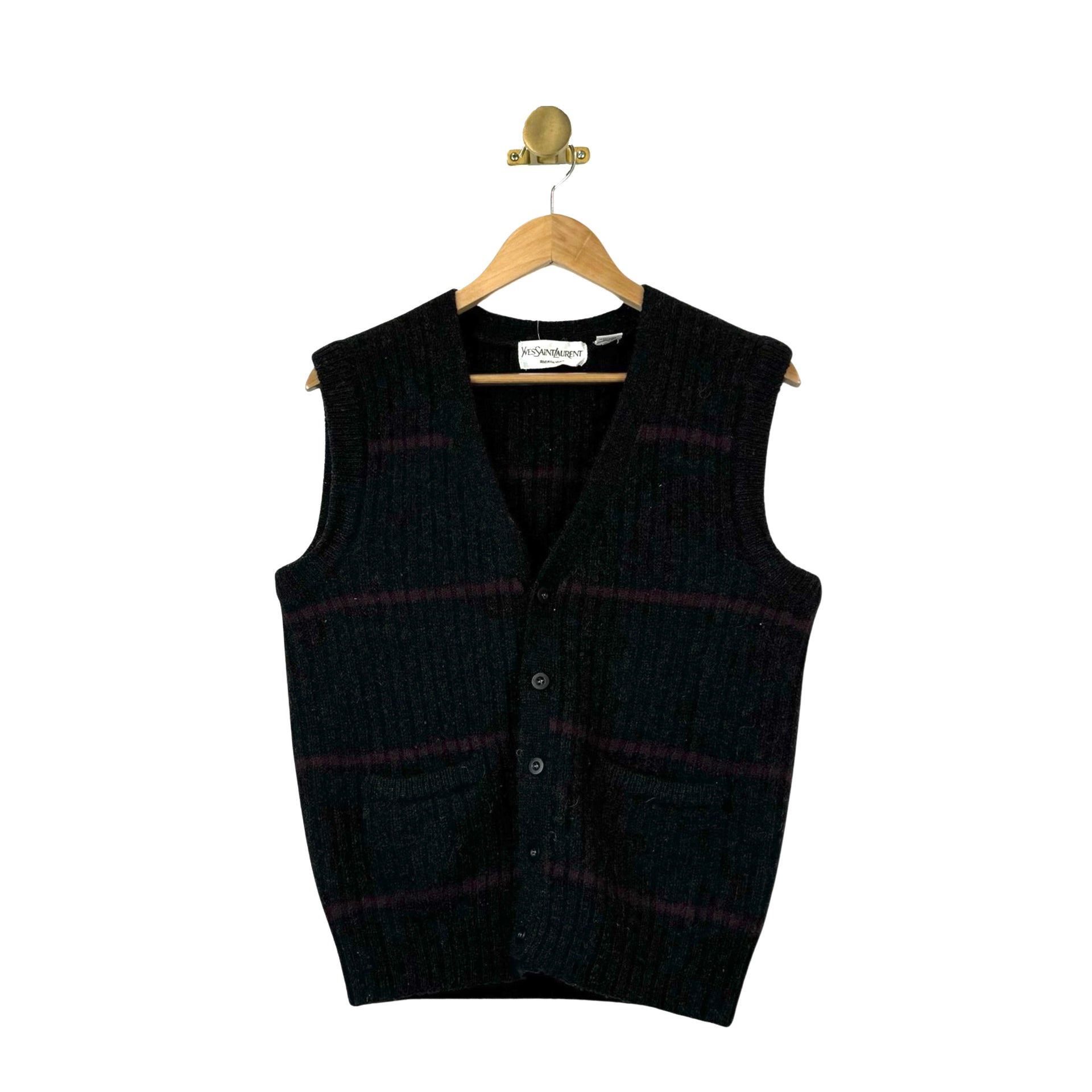 Yves Saint Laurent Striped Wool Vest