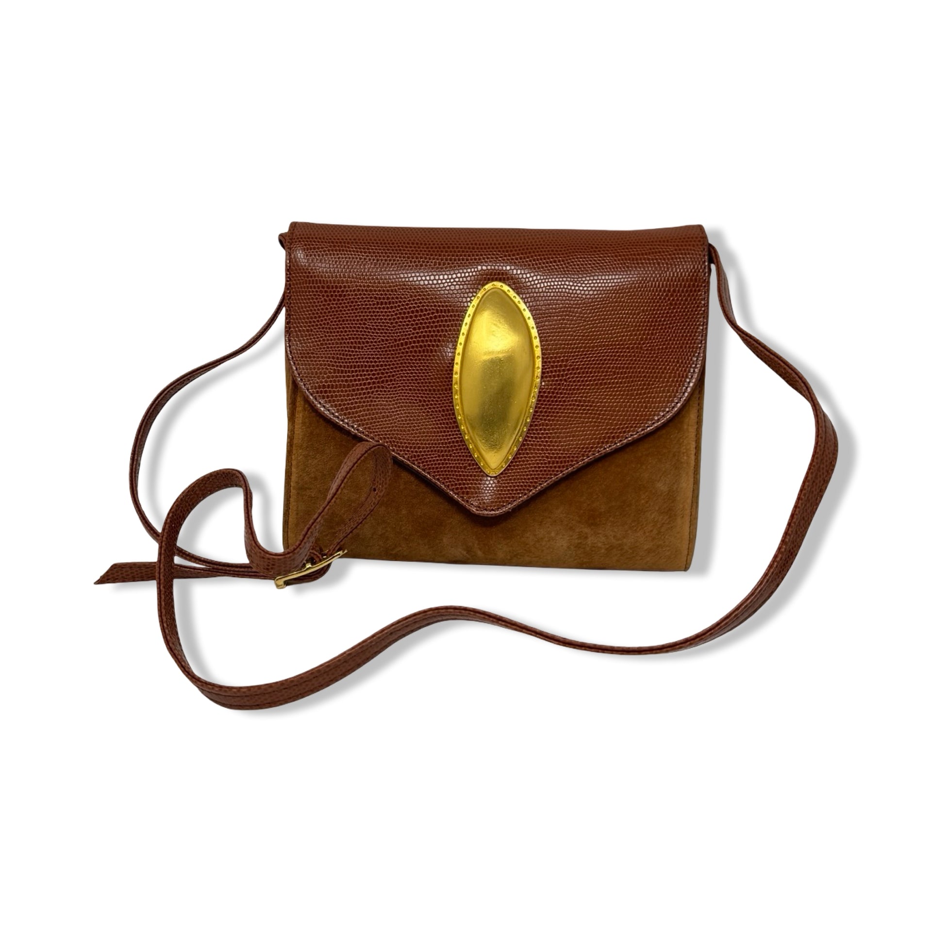 Vintage R.J. Graziano Square Snakeskin Flap Clutch