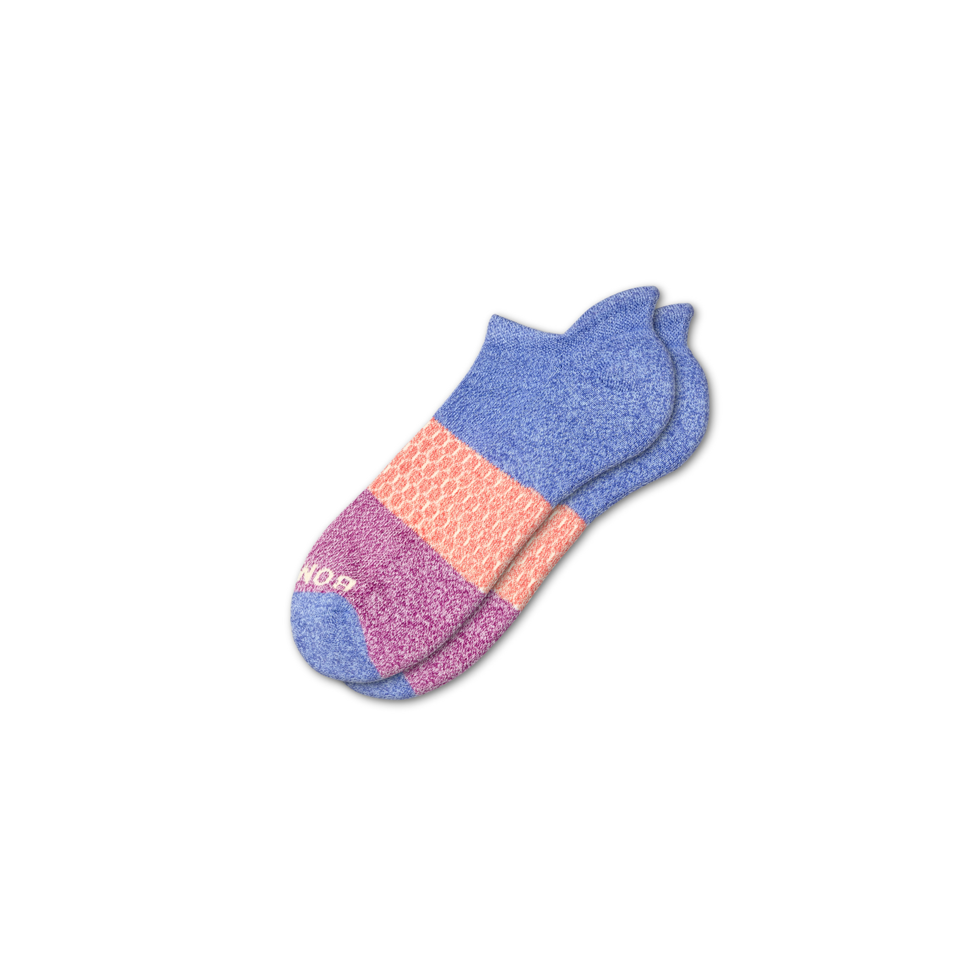 Bombas Marled Violet & Magenta Tri-Block Ankle Socks