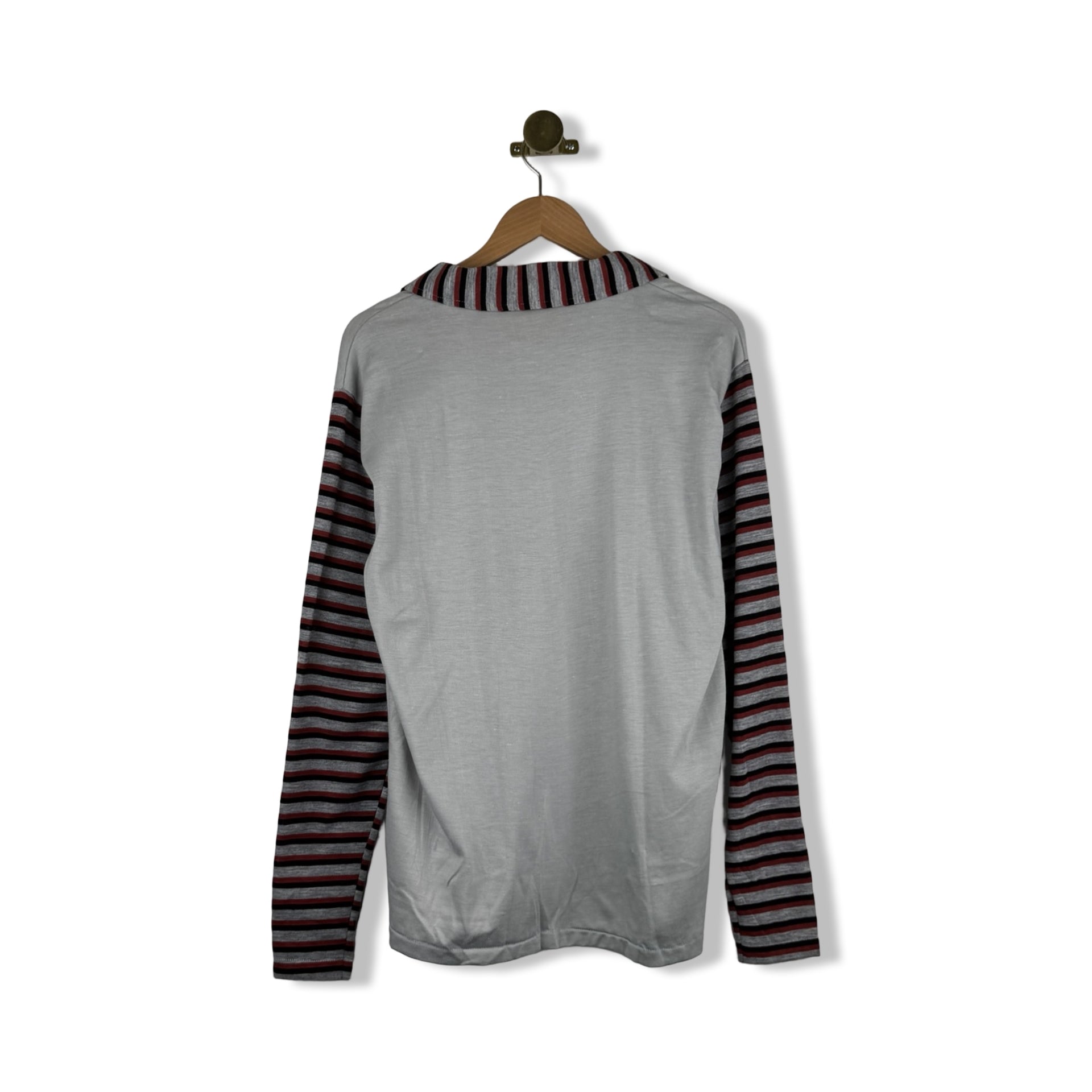 Vintage Fruit of the Loom 5 Fingers Striped Contrast Shirt