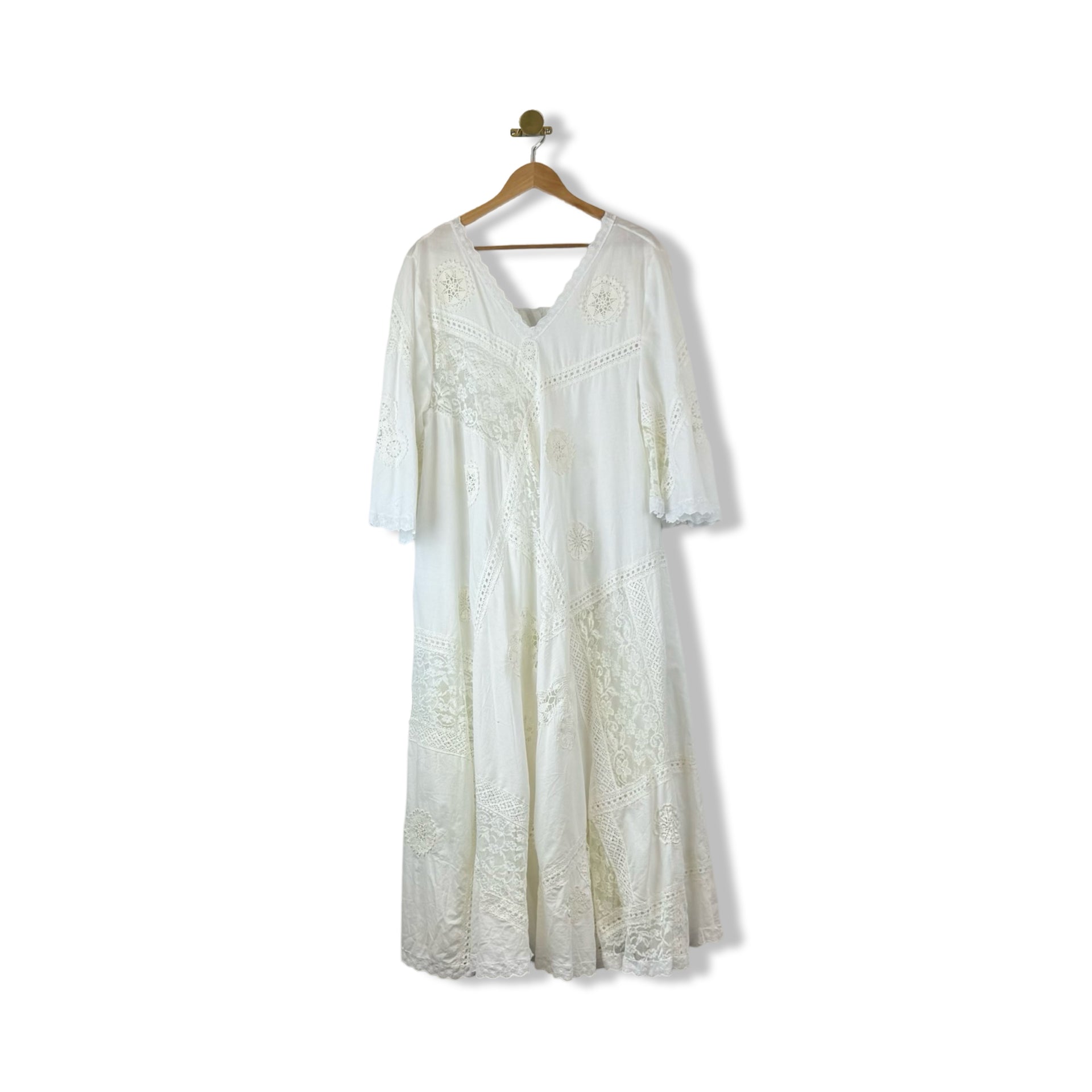 Vintage Lace Tunic Maxi Dress