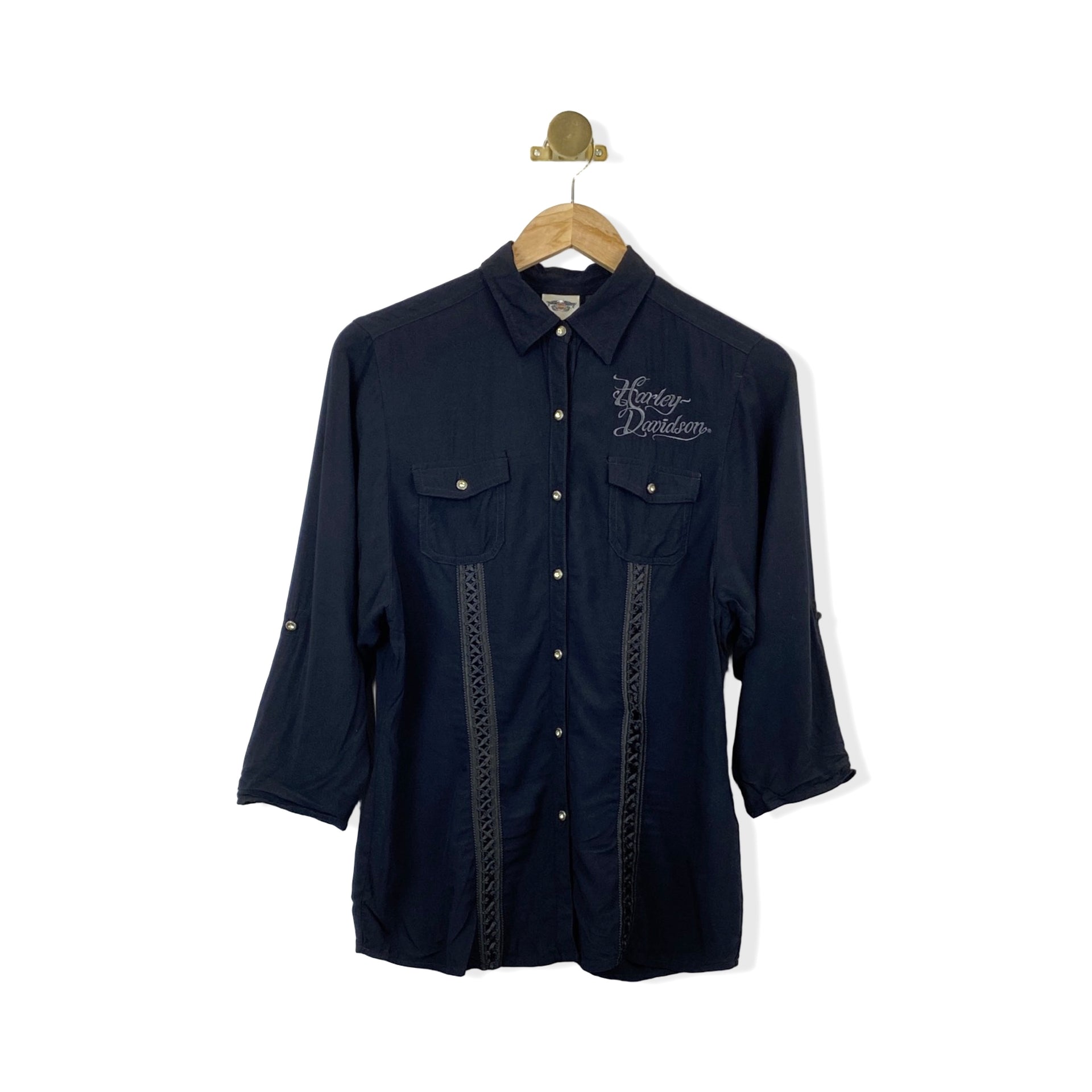 Harley Davidson Lace up Detail Button Down