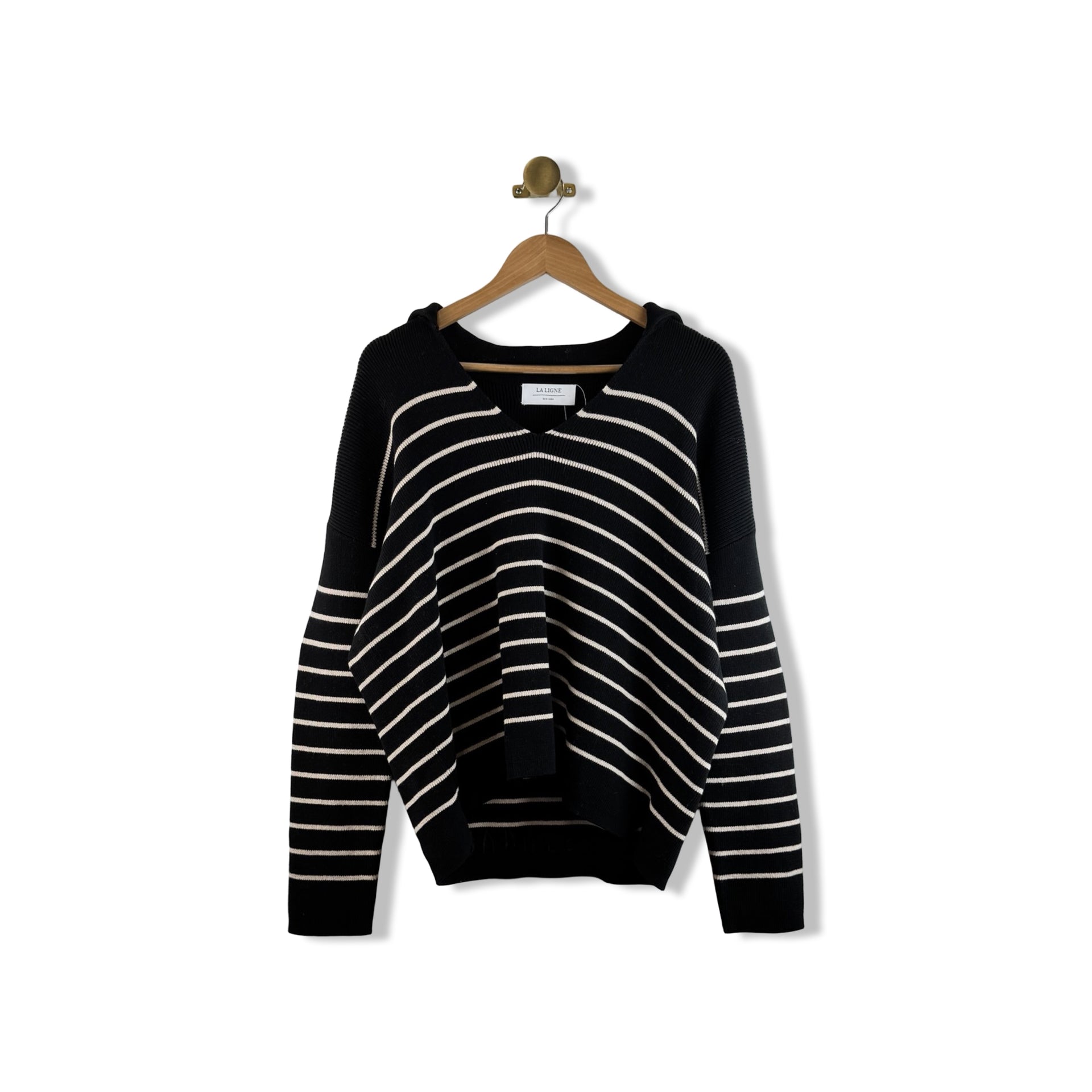 La Ligne Striped Collared Sweater