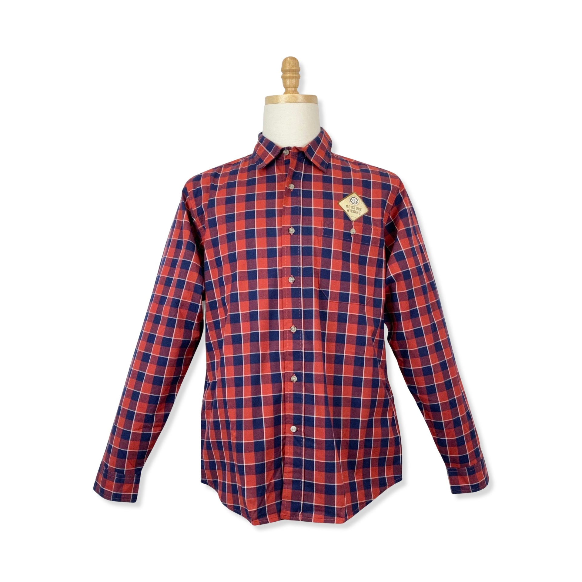 Wrangler Red Plaid Moisture Wicking Button Down