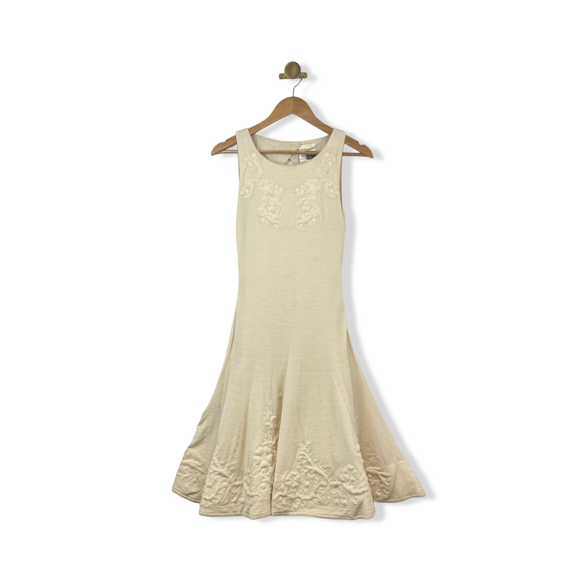 Zac Posen Quilting Ivory Dress
