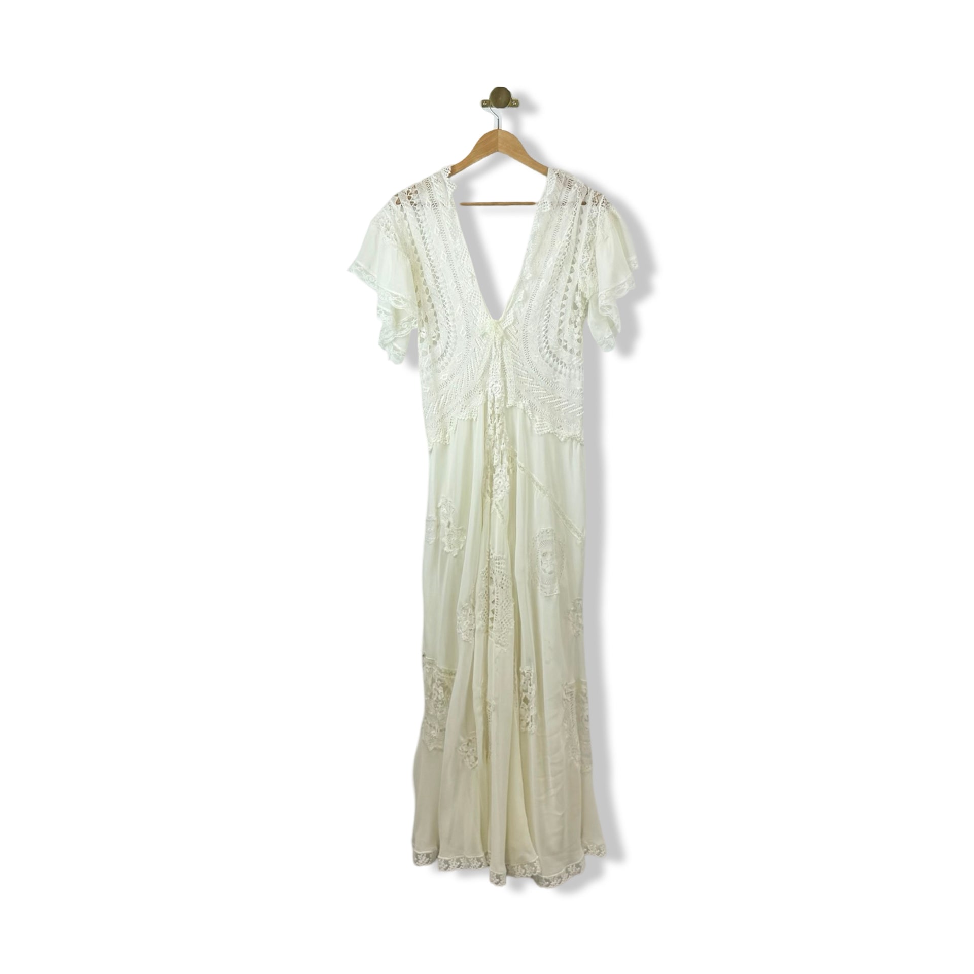 Vintage Sheer Lace Maxi Dress