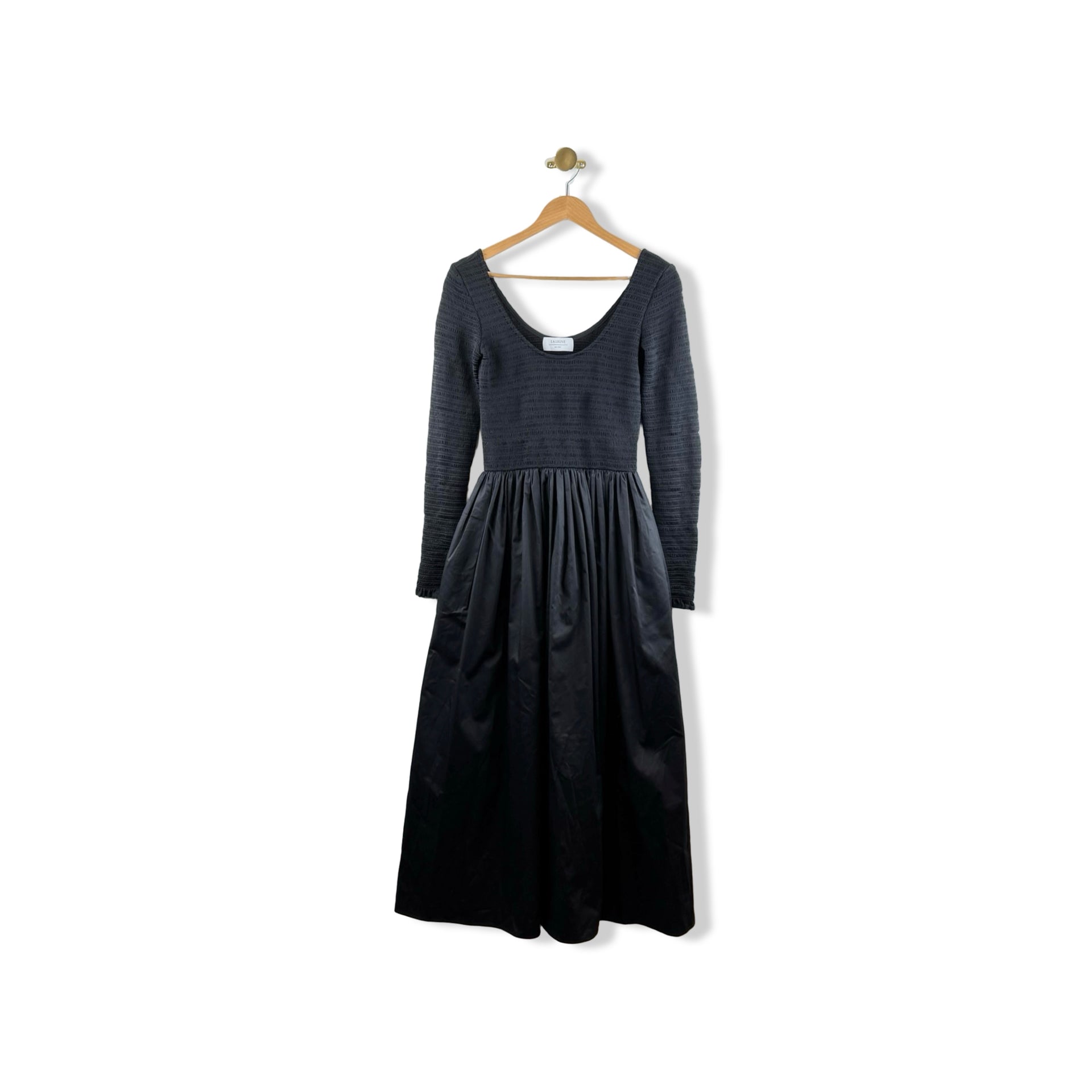 La Ligne Long Sleeve Smocked Maxi Dress