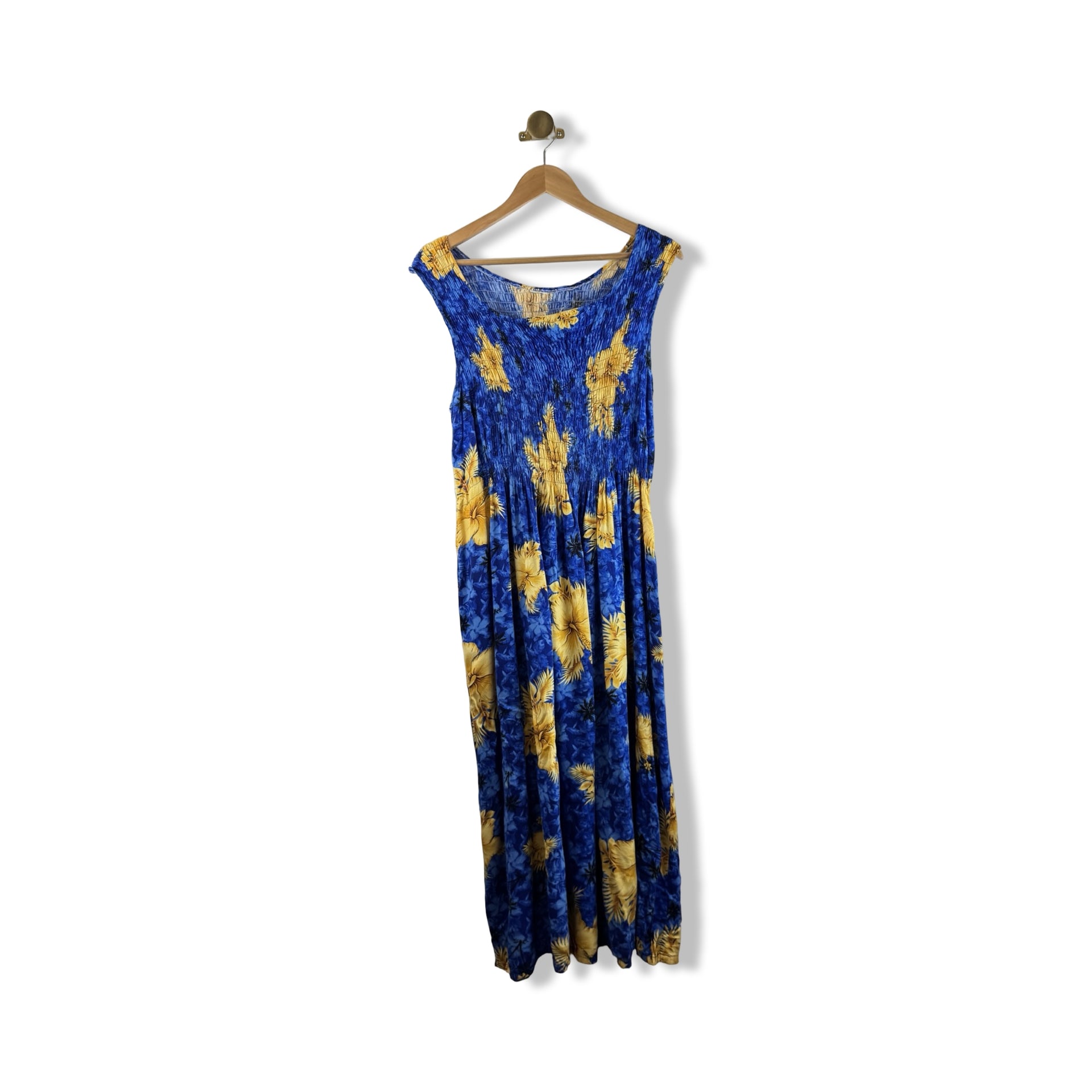 Vintage Hibiscus Midi Dress