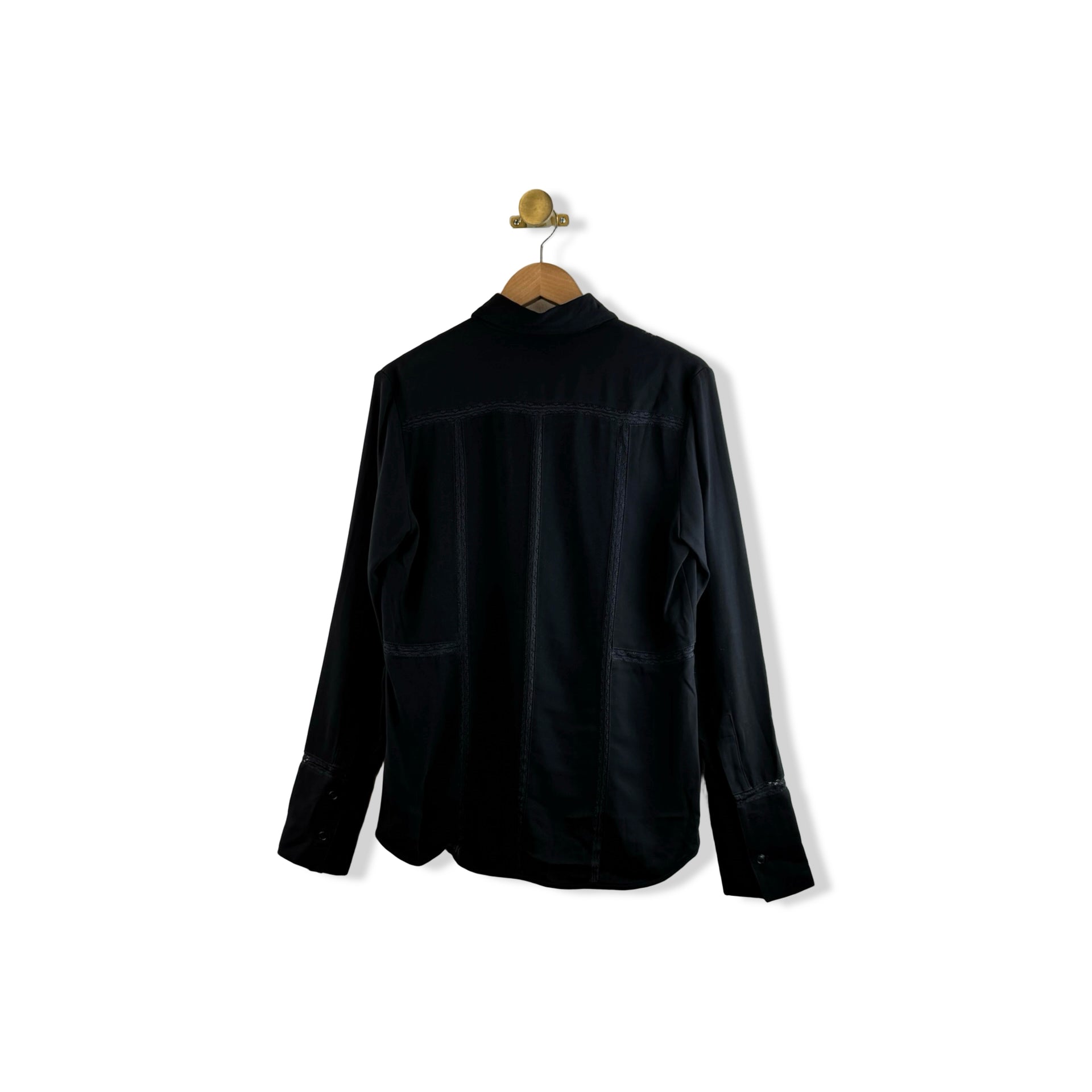 La Ligne Button Down Lace Trim Shirt