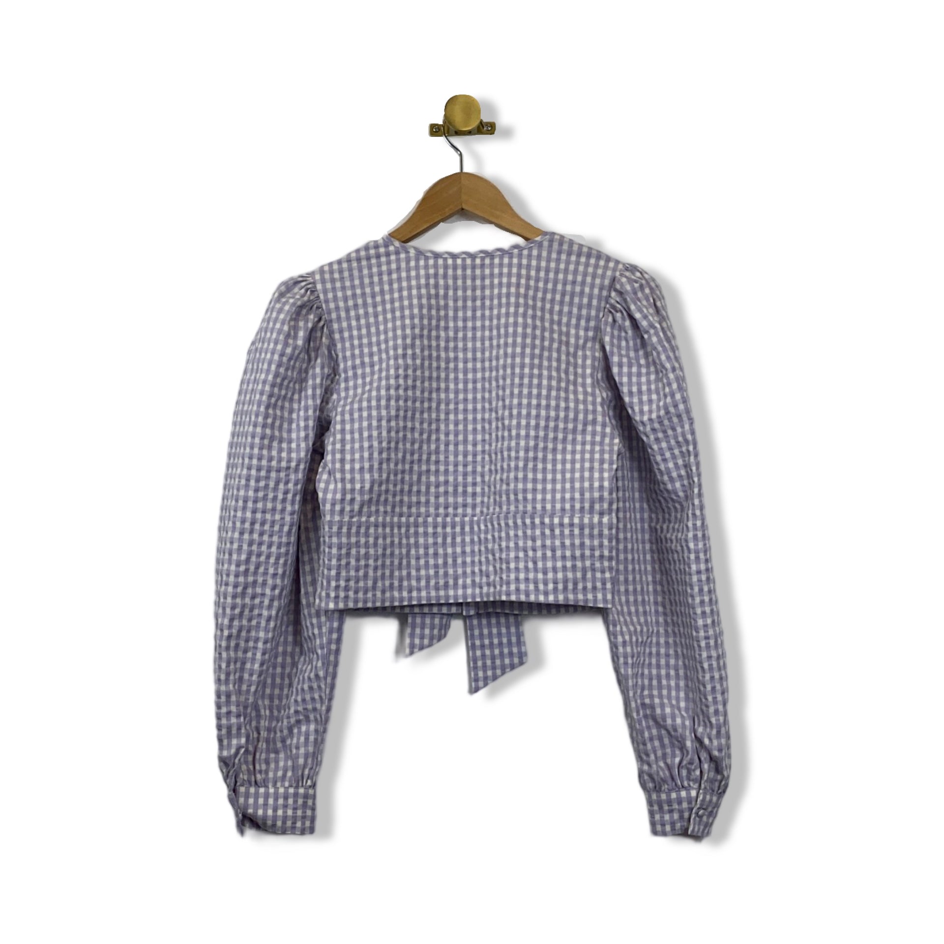 Maeve Cropped Gingham Blouse