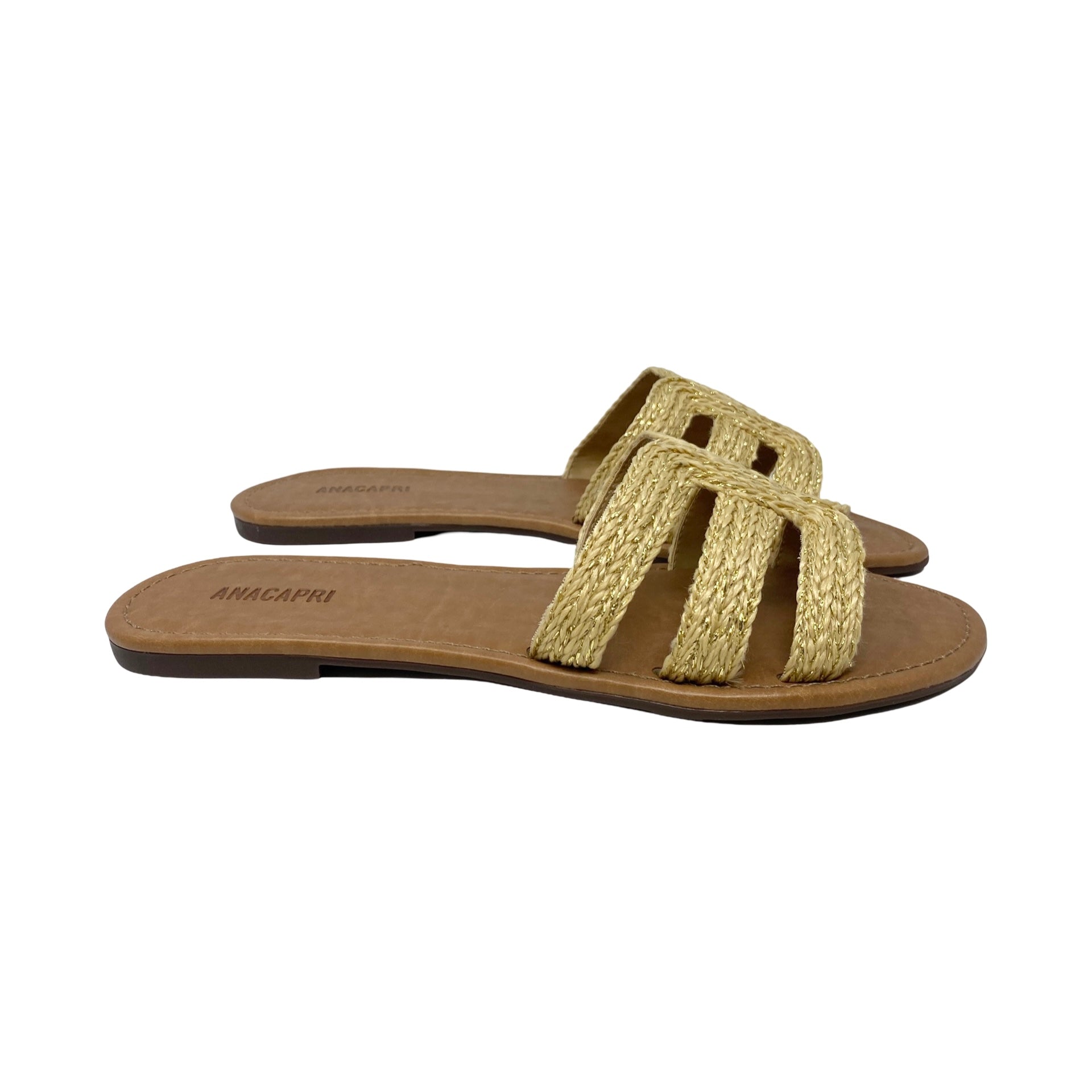 ANACAPRI Metallic Threaded Strap Sandals