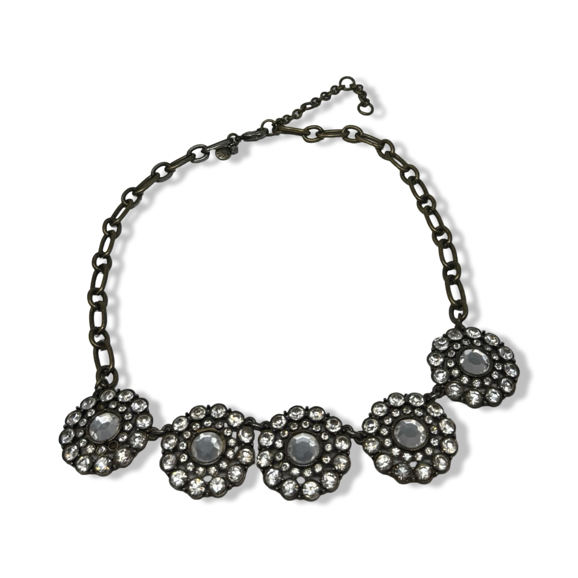 J.Crew Floral Rhinestone Pendant Necklace