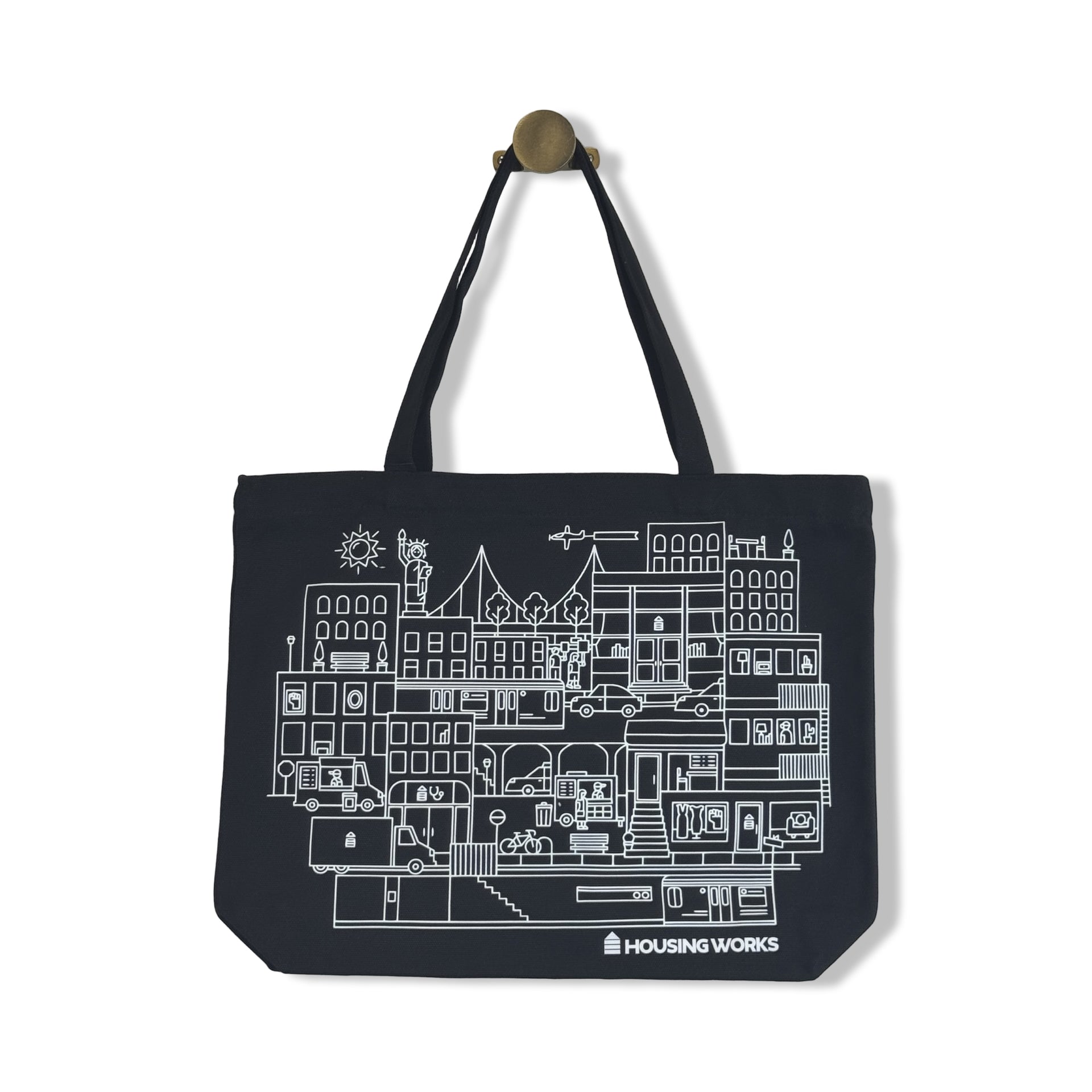 Housing Works Cityscape Zip Tote Bag