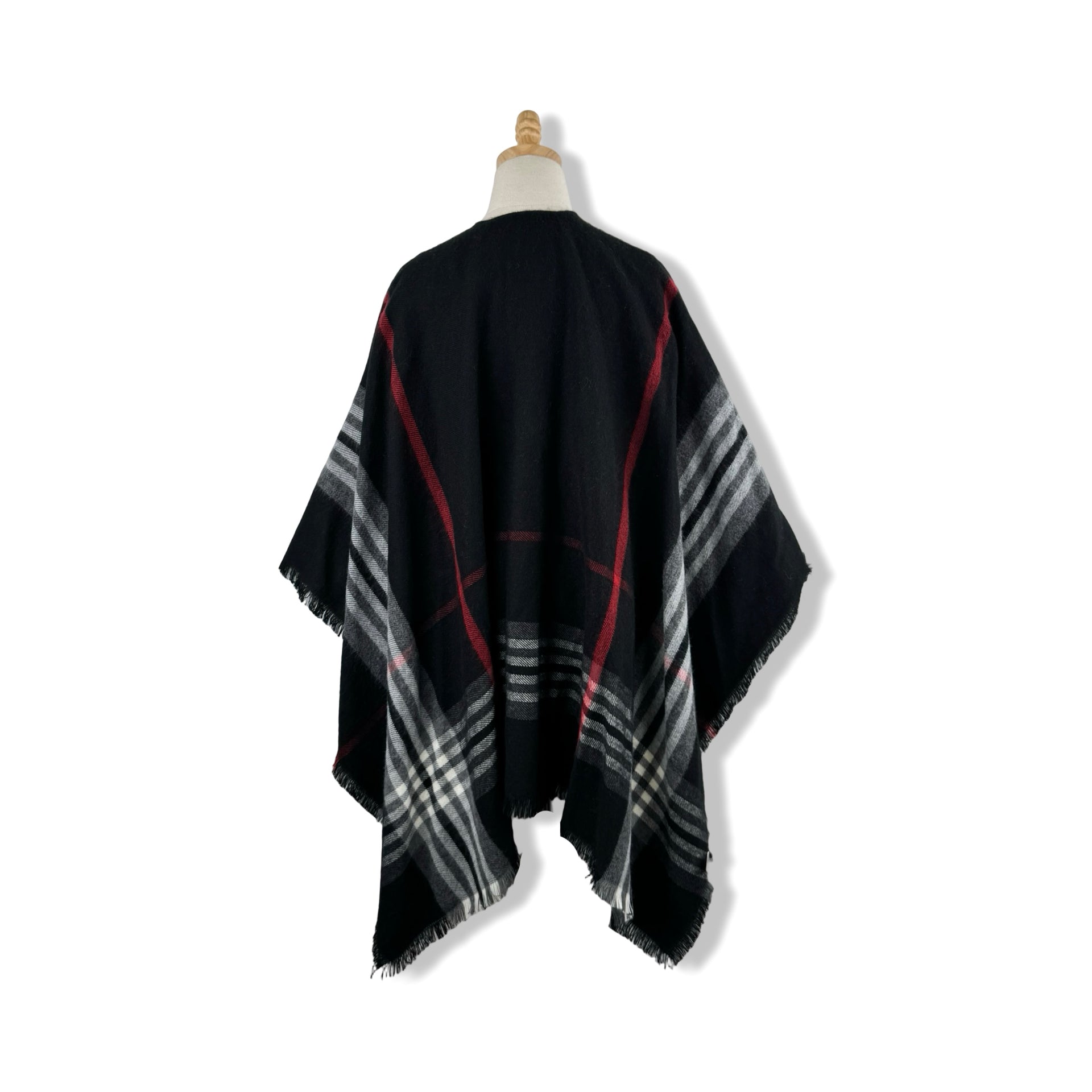 Fraas Plaid Open Front Ruana