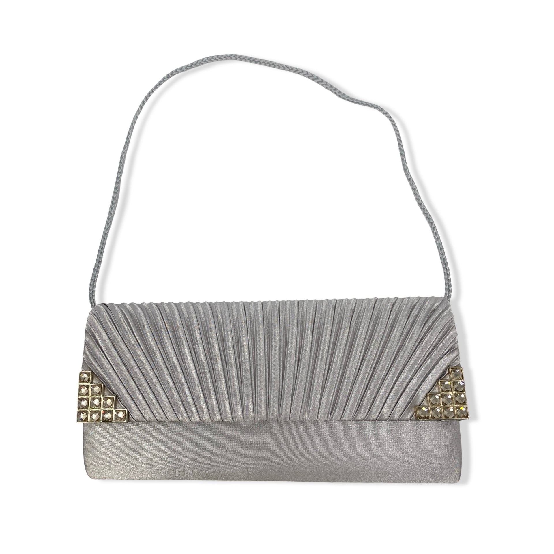 Pleated Embellished Clutch