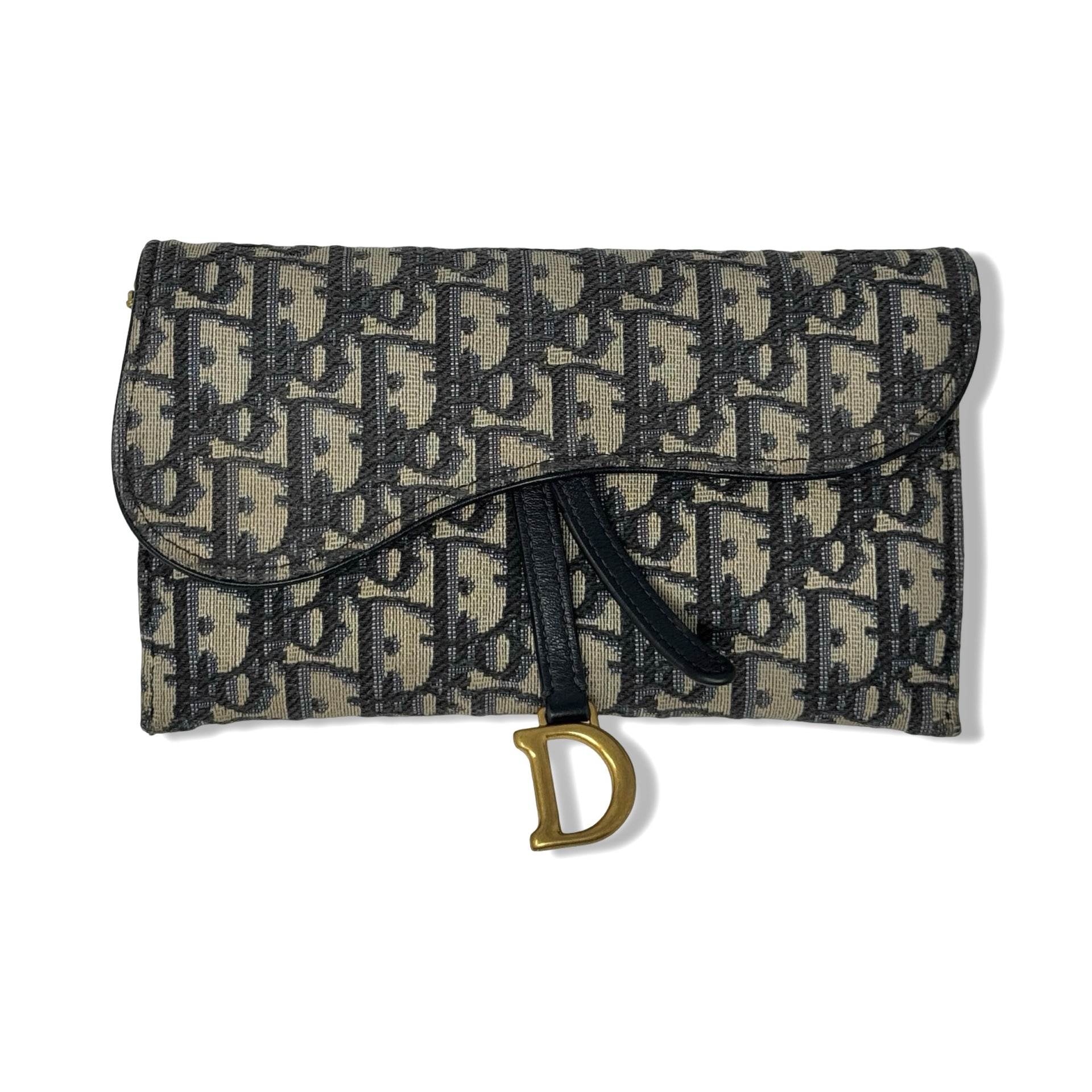 Christian Dior Oblique Small Saddle Pouch with Chain