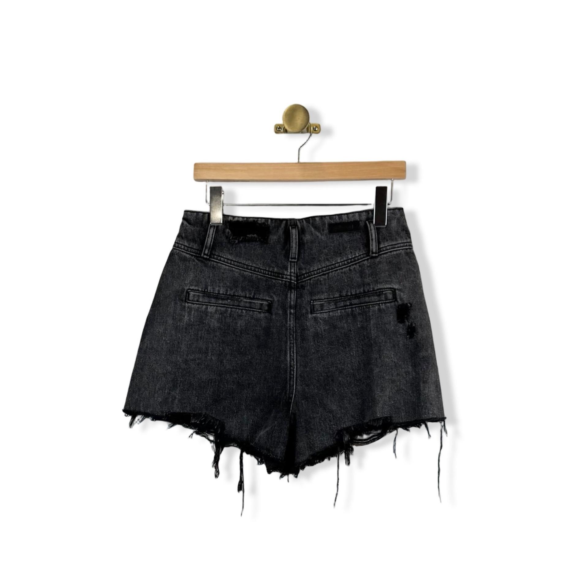 BLANKNYC Dual Button Distressed Denim Shorts