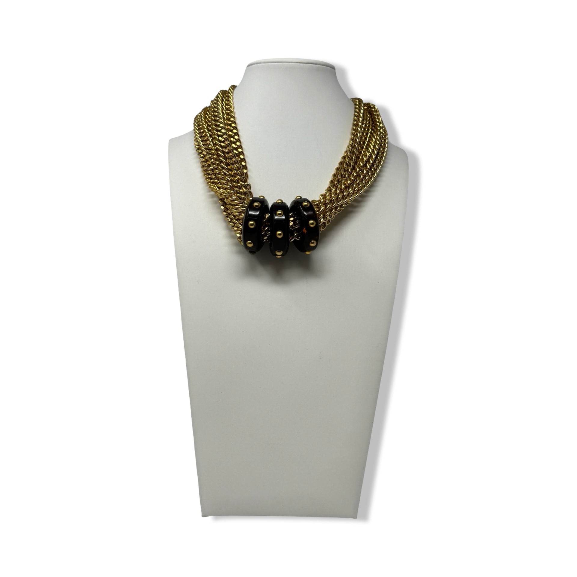 Vintage R.J. Graziano Studded Circle Multistrand Necklace