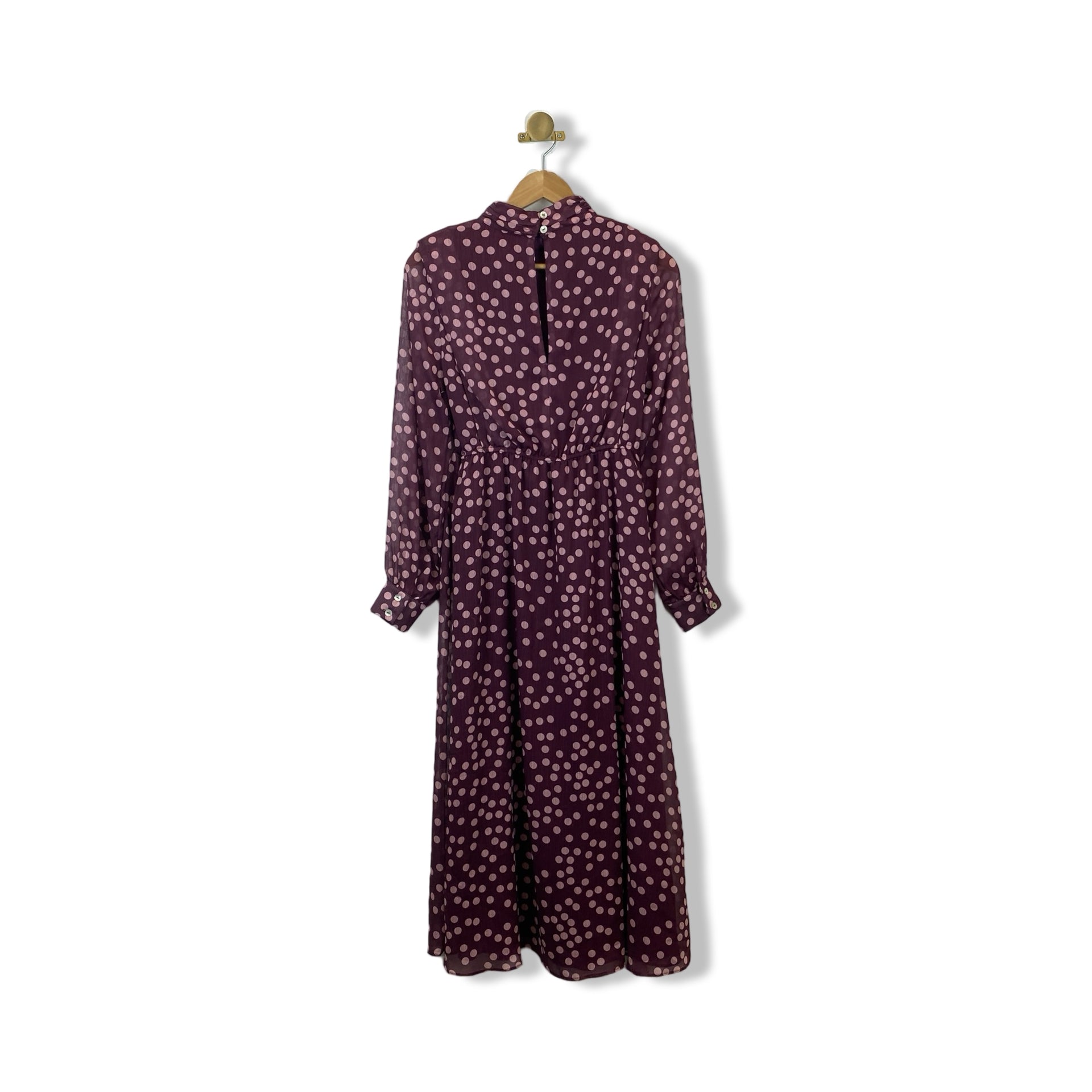 Area Stars Polka Dot Long Sleeve Chiffon Dress