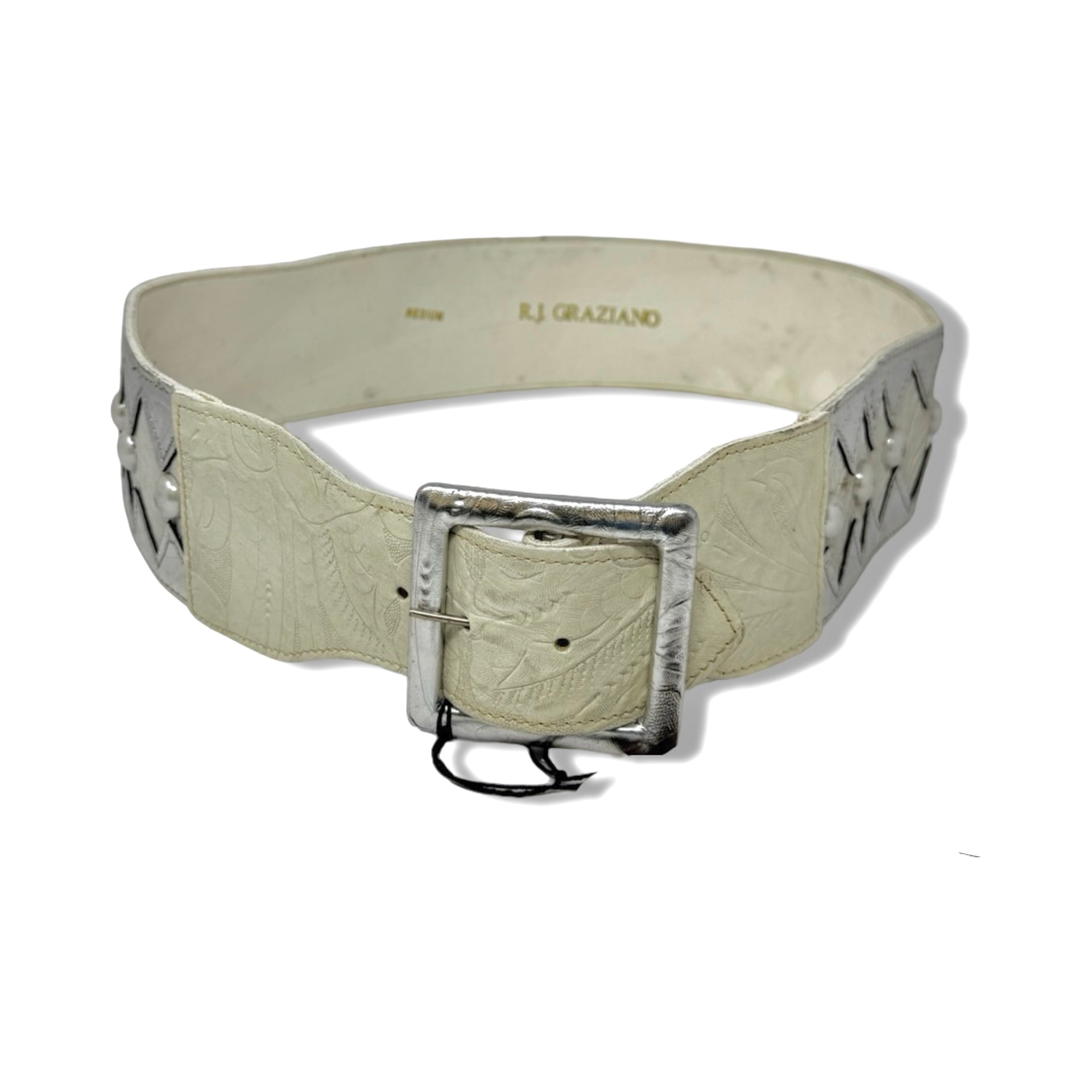 Vintage R.J. Graziano '85 Cut-Out Metallic Pearl Belt