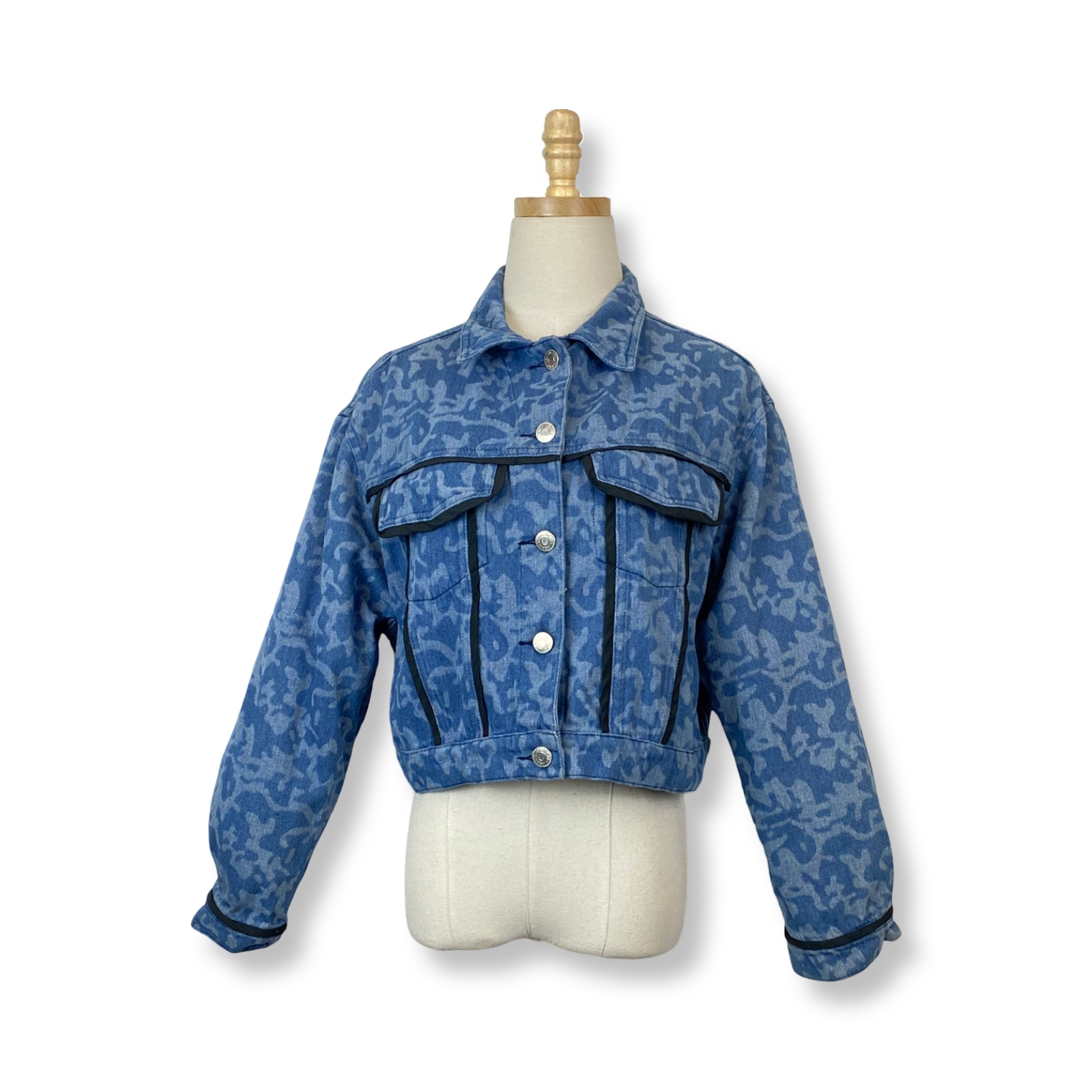 Pastiche Printed Cropped Denim Jacket