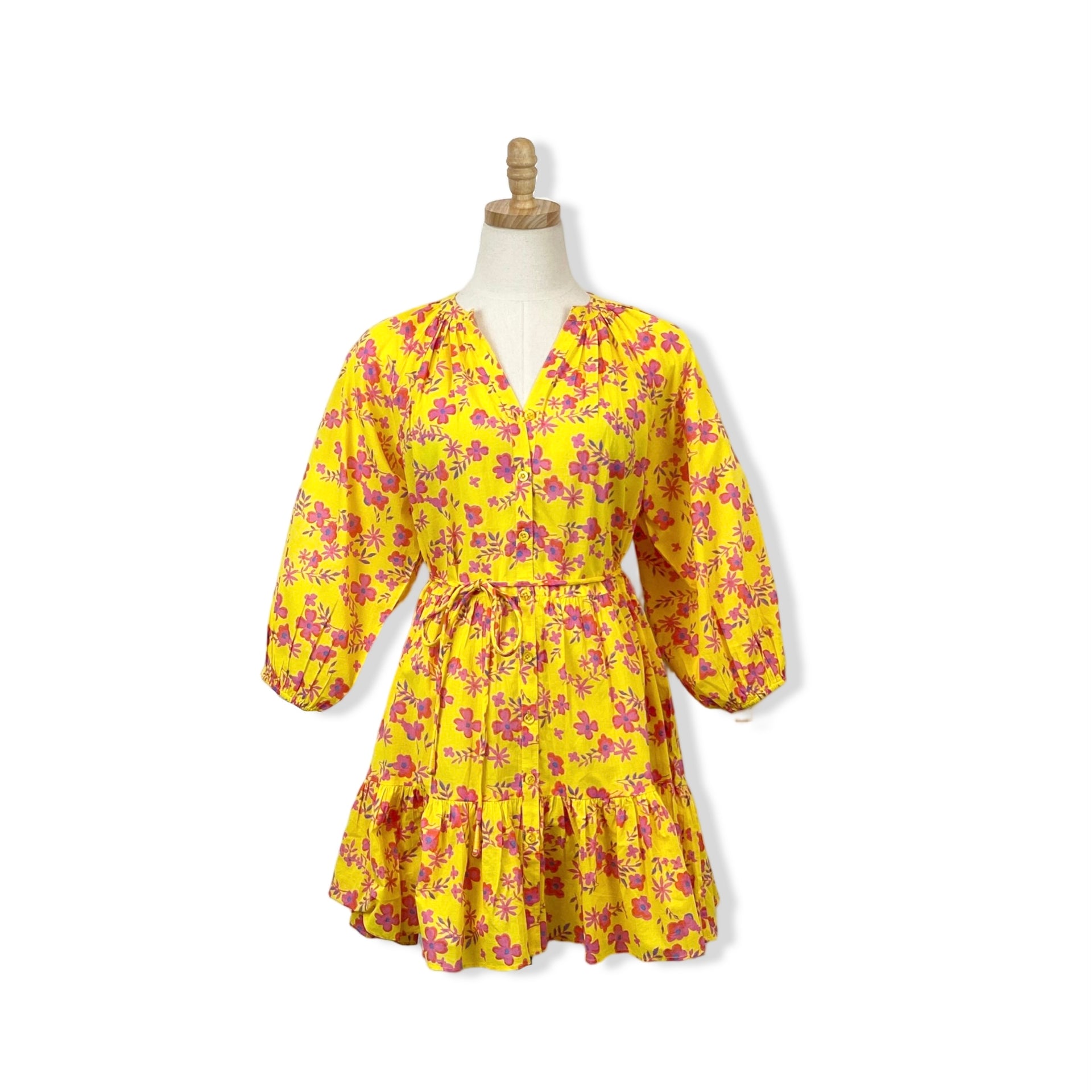 Apiece Apart Yellow Floral Dress