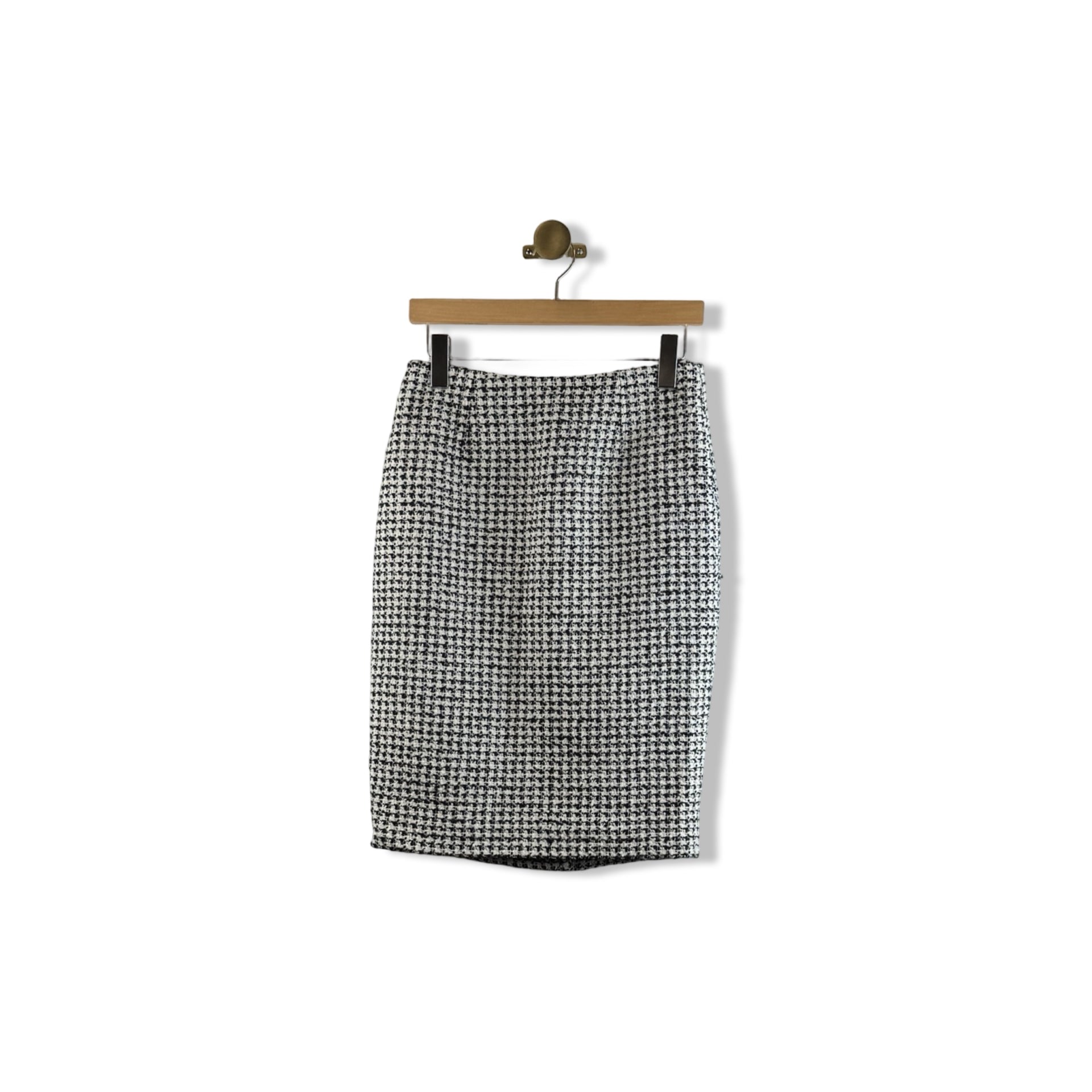 Brooks Brothers Knit Houndstooth Midi Skirt