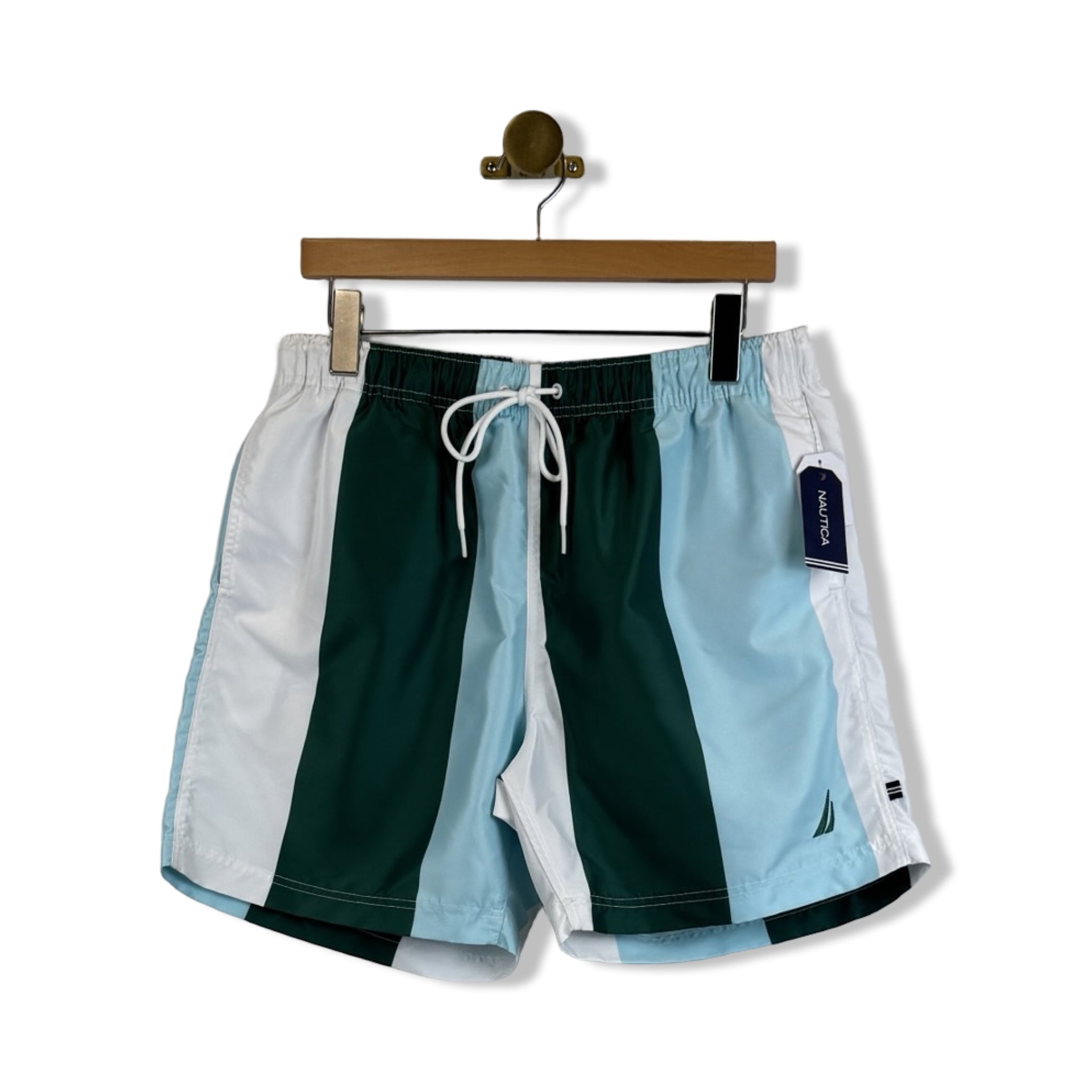 Nautica Regular Fit Striped Swim Trunks