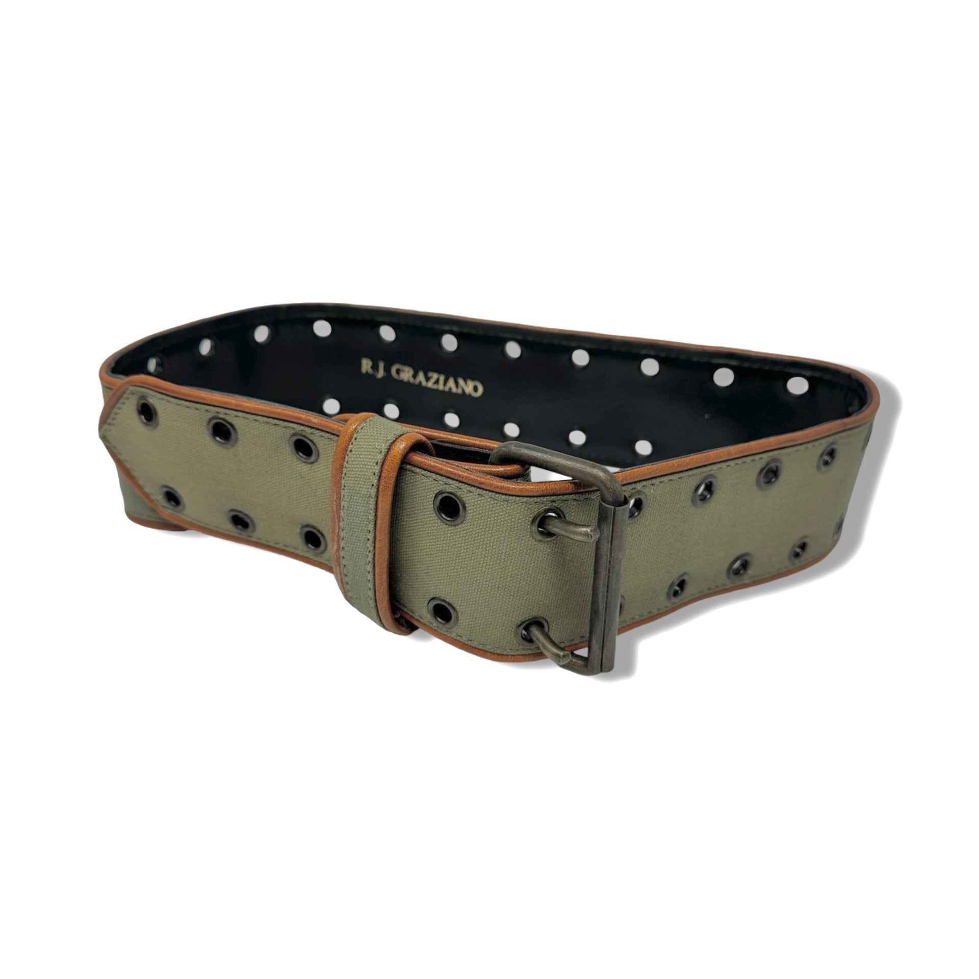 Vintage R.J. Graziano Dual Prong Contrast Trim Belt