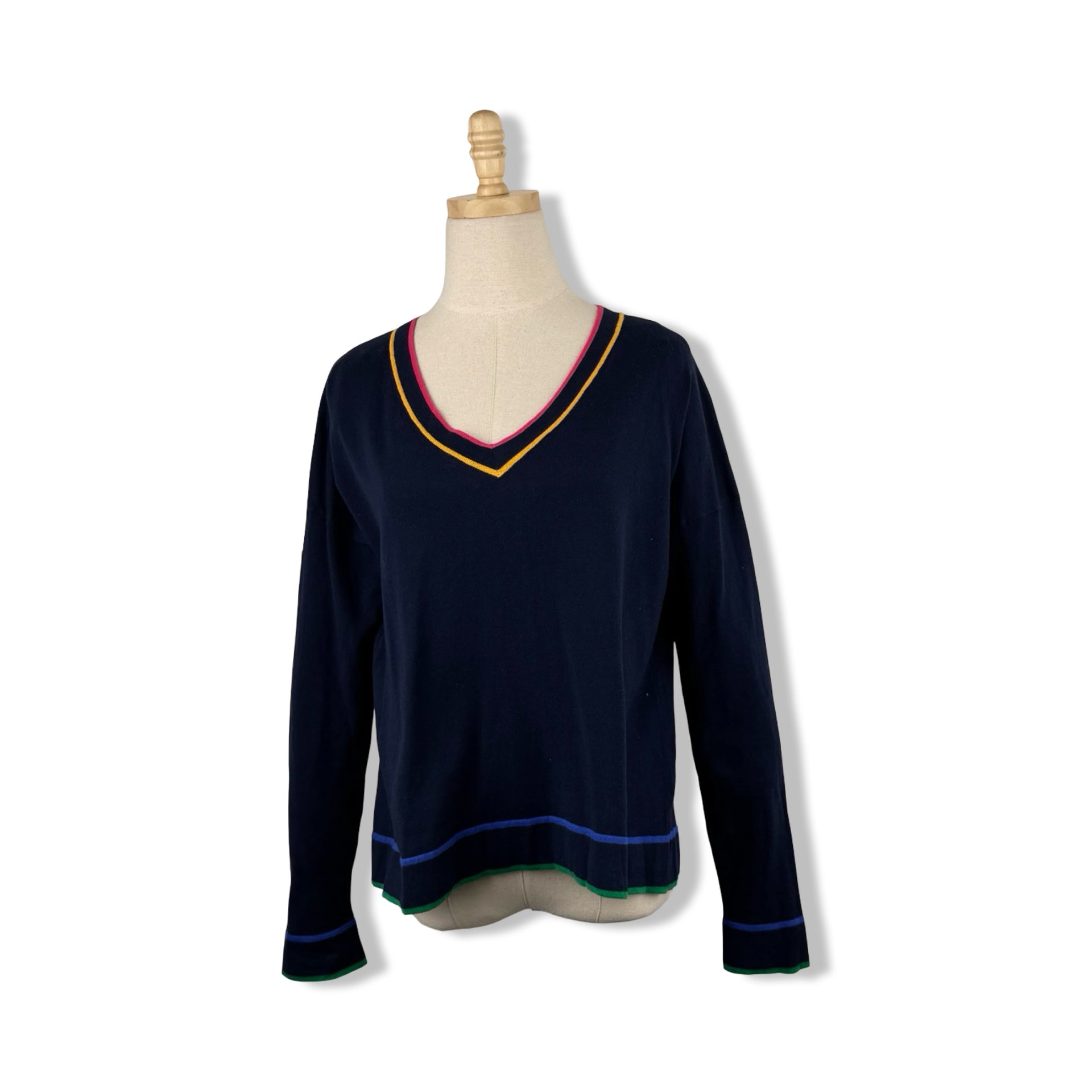 Elliott Lauren Striped Hem Sweater