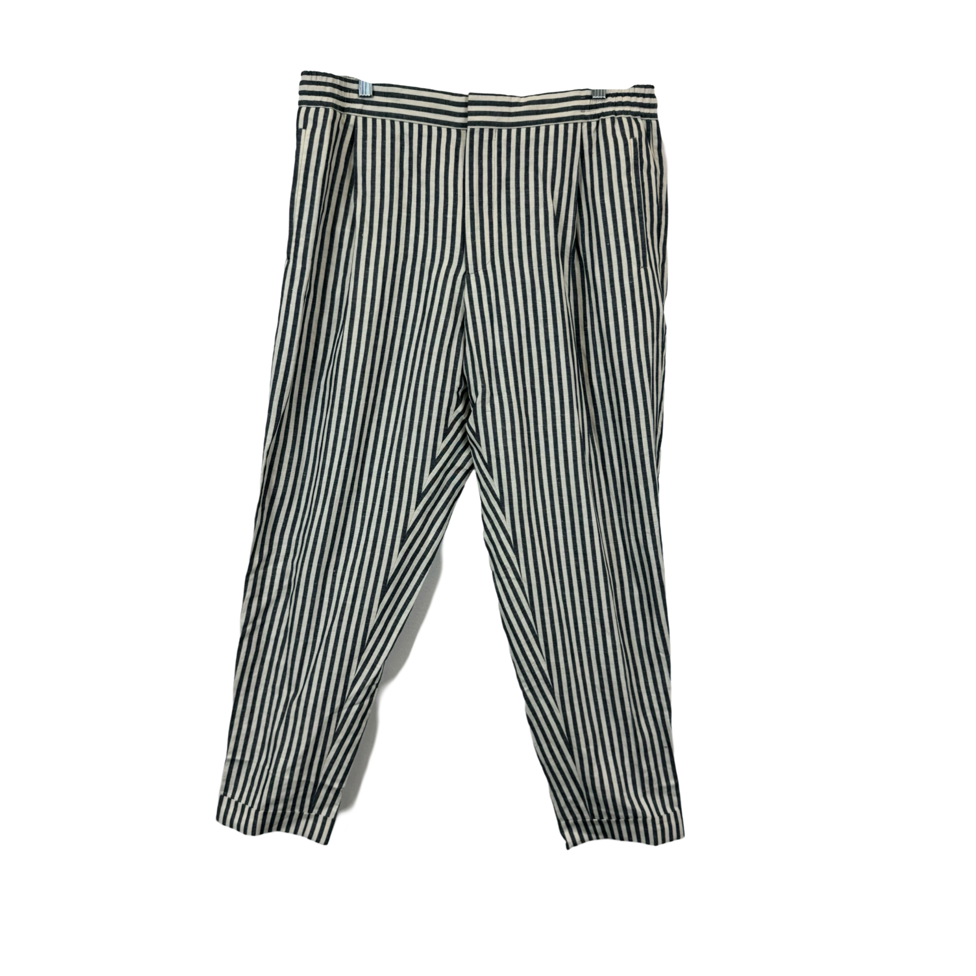 Reiss Bach Long Drawstring Striped Linen Blend Pants