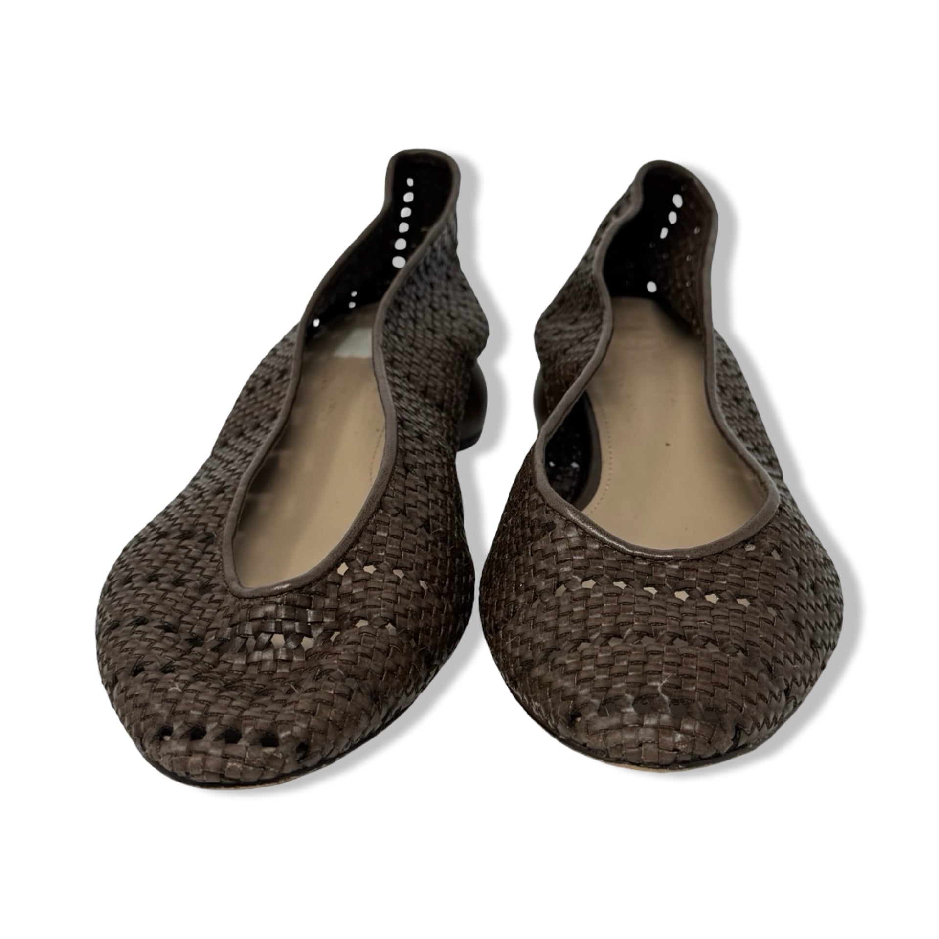 Massimo Dutti Woven Leather Flats