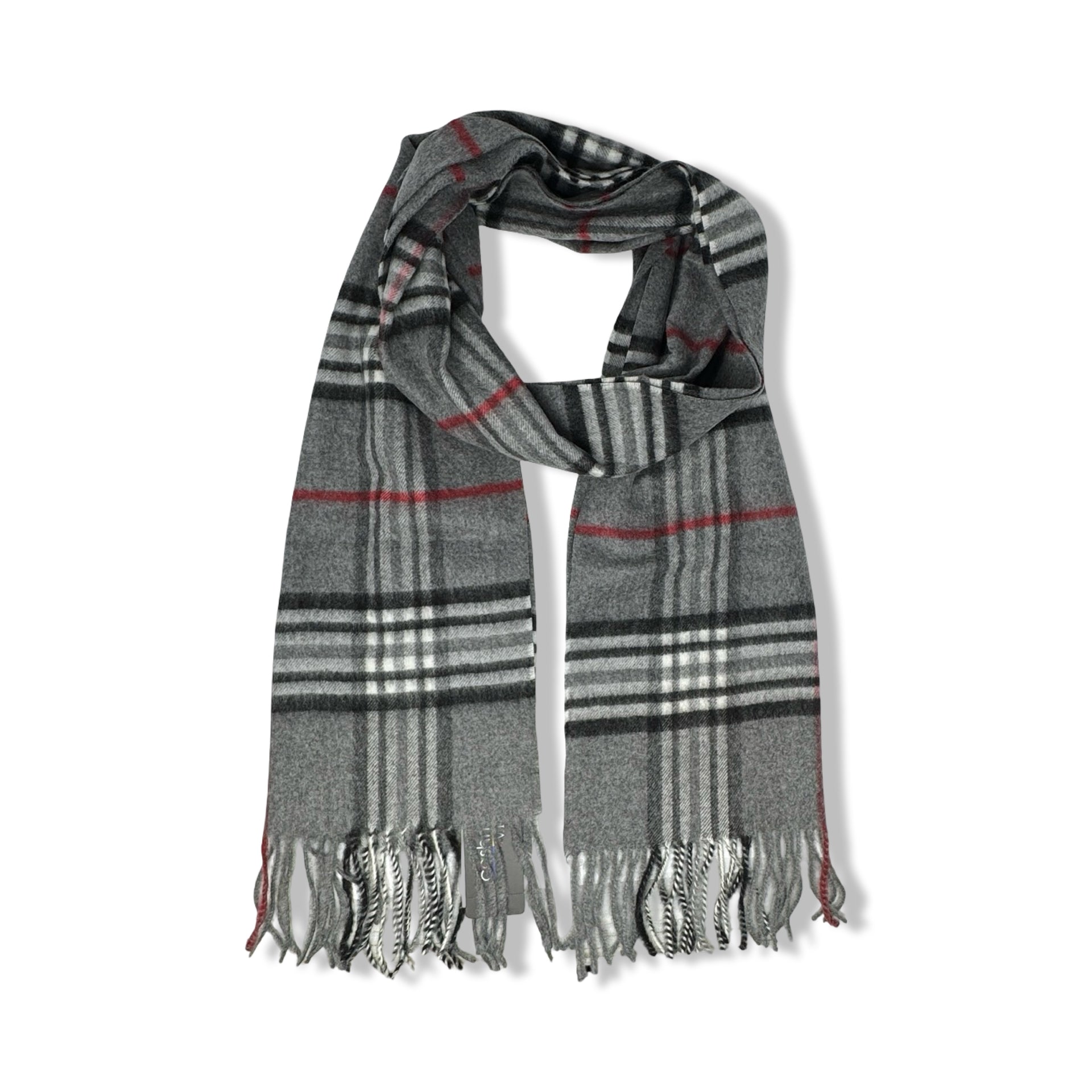 Fraas Cashmink Wide Plaid Scarf