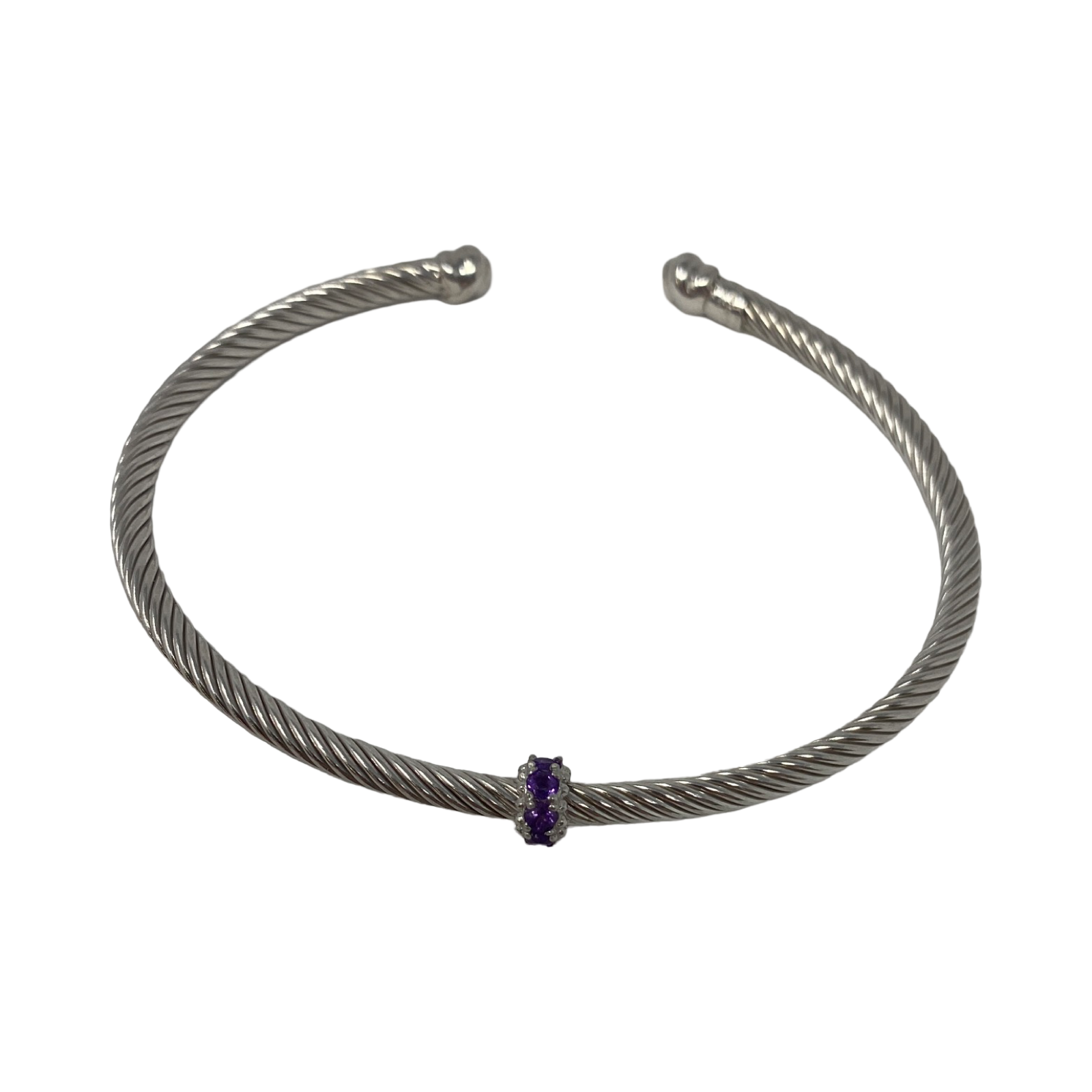 Phillip Gavriel Sterling Silver and Amethyst Cuff Bracelet