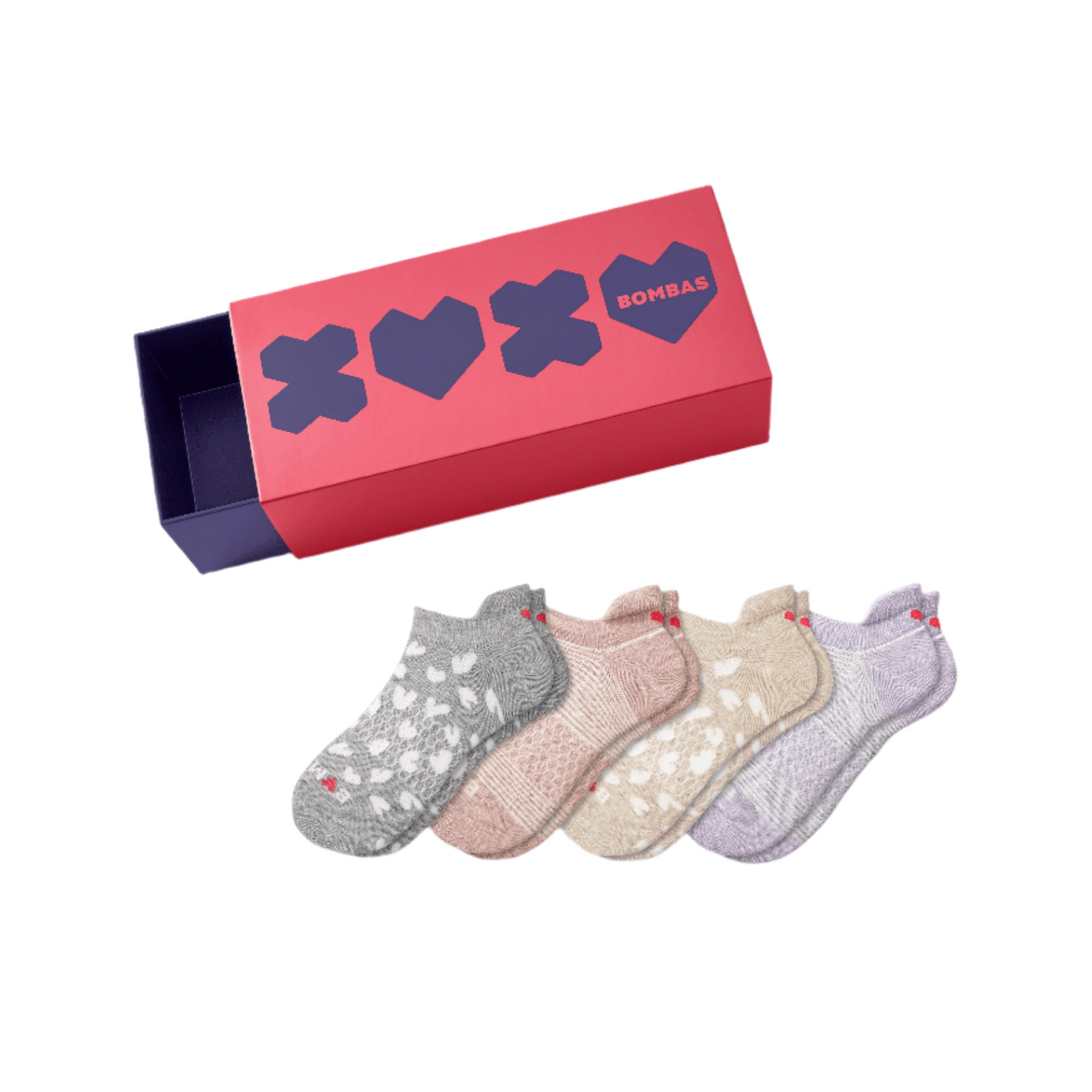 Bombas Valentine's Day Ankle Sock 4-Pack Gift Box