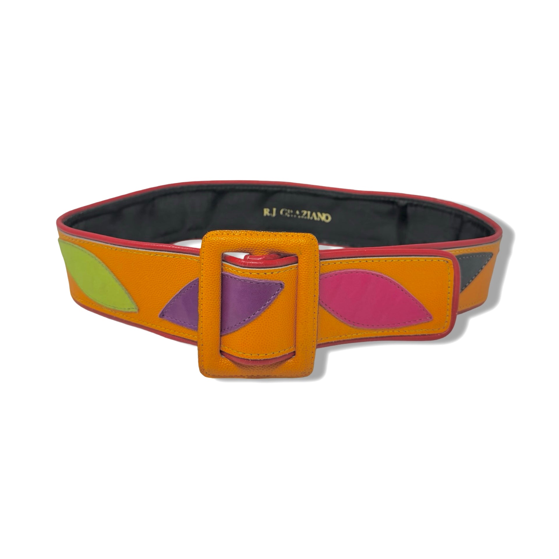 Vintage R.J. Graziano Multicolor Patch Belt