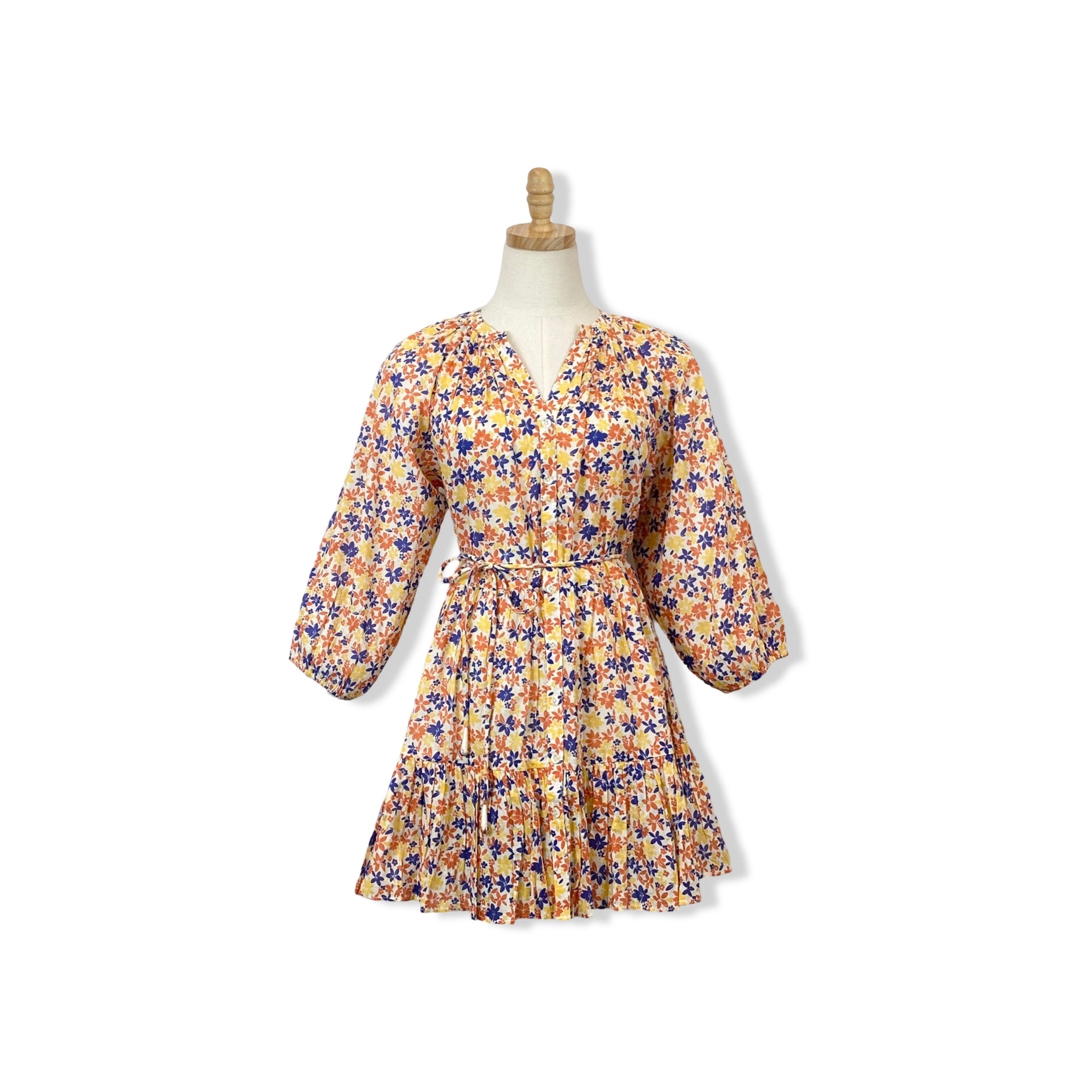 Apiece Apart Belted Floral Button Down Dress