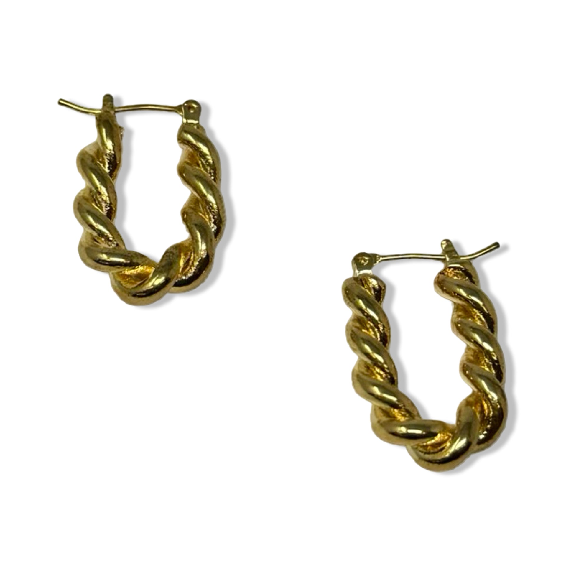 Braided Oval Hoop Earrings