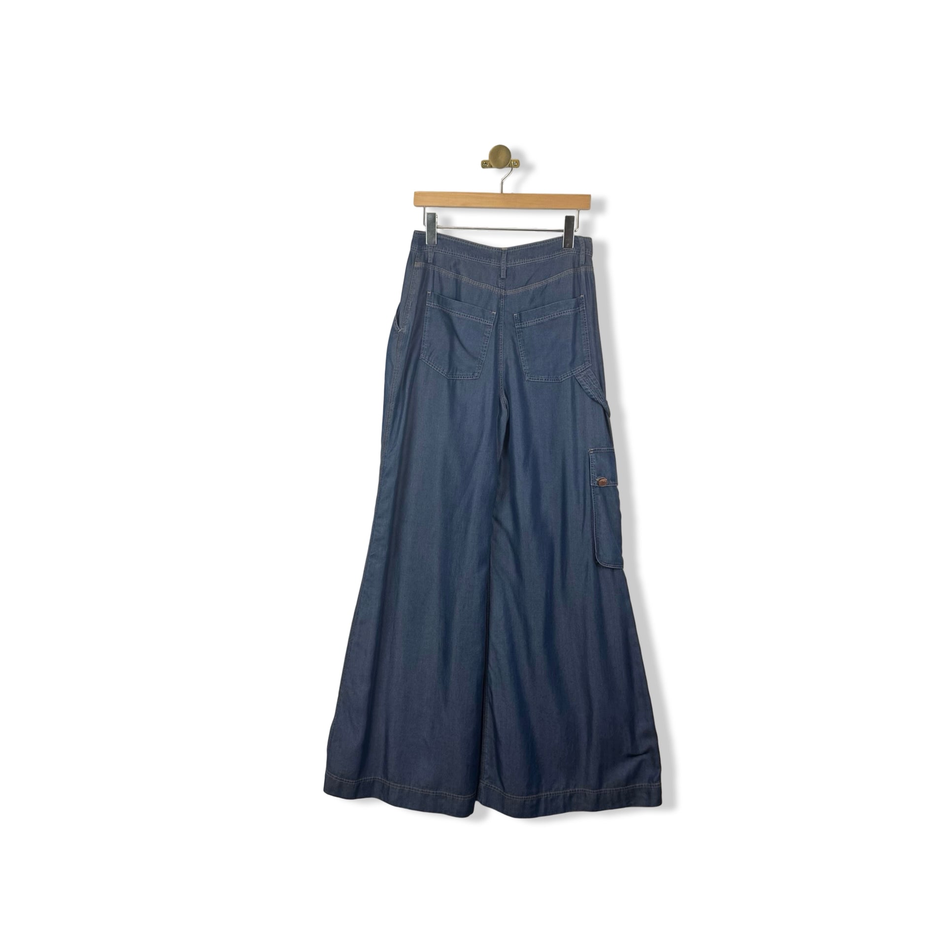 GSTQ Wide Leg Cargo Jeans